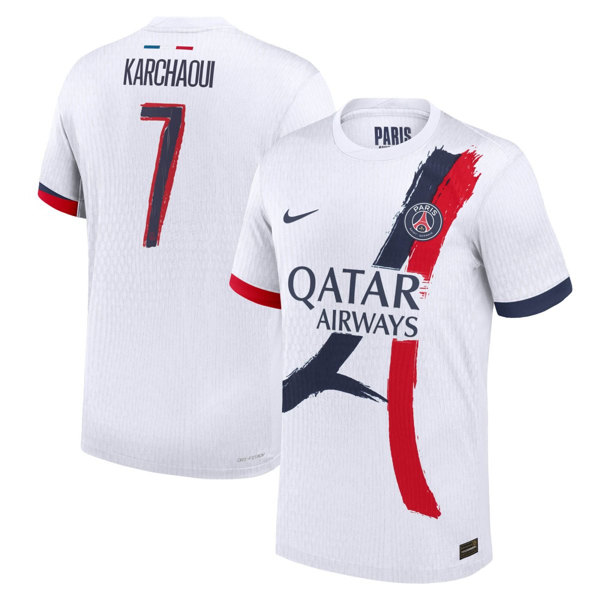maillot exterieur match psg nike dri-fit adv 2425 avec flocage karchaoui 7 Série | Maillots et Vêtements PSG Exclusifs sur PSG Shop