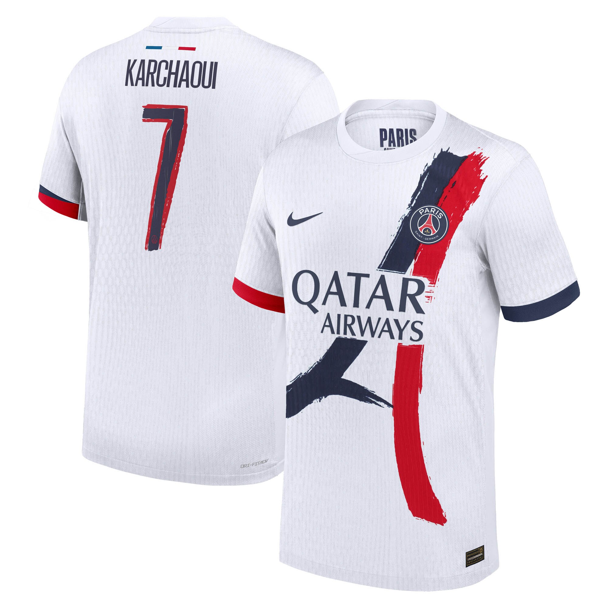 maillot exterieur match psg nike dri-fit adv 2425 avec flocage karchaoui 7 Série | Maillots et Vêtements PSG Exclusifs sur PSG Shop
