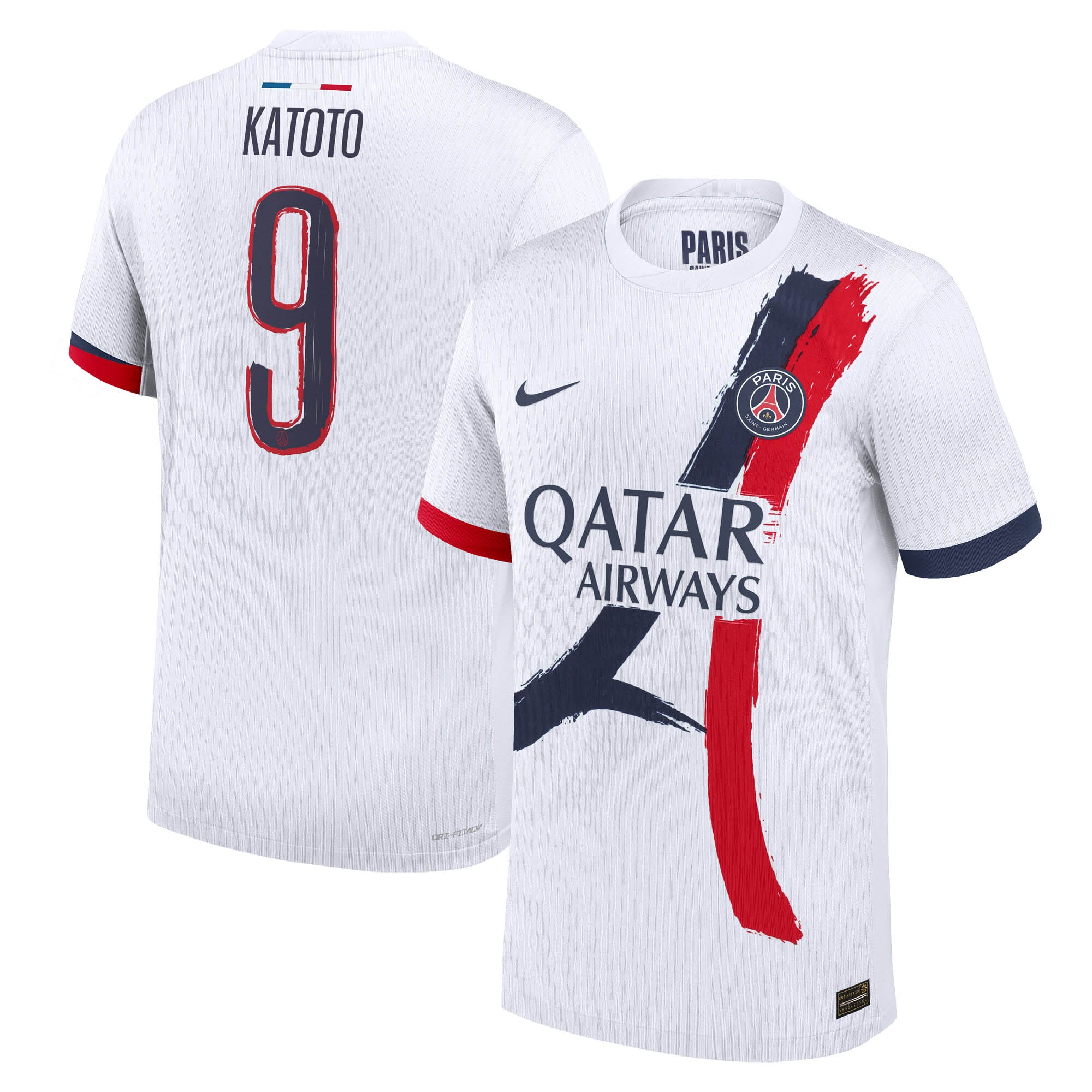 maillot exterieur match psg nike dri-fit adv 2425 avec flocage katoto 9 Série | Maillots et Vêtements PSG Exclusifs sur PSG Shop