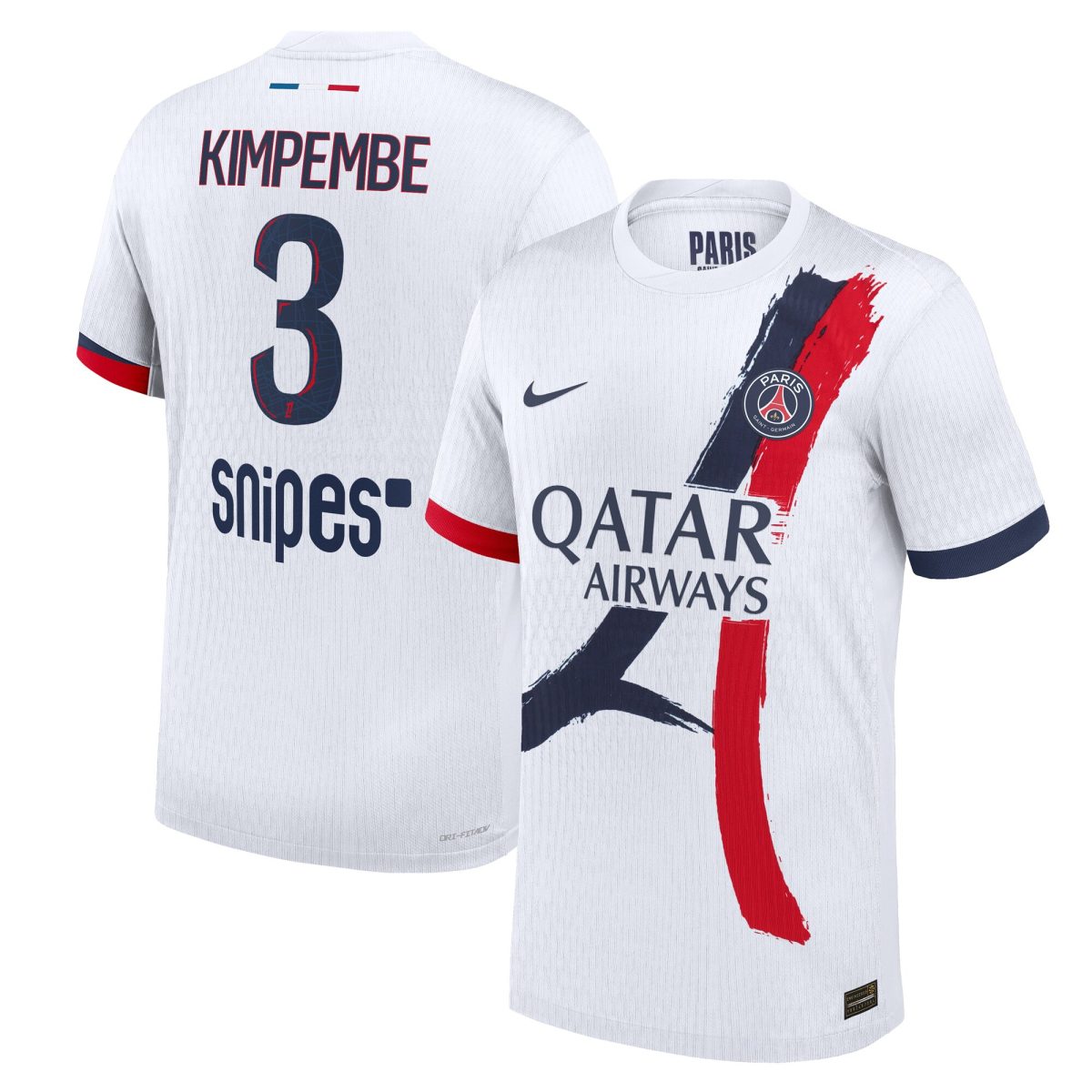 maillot exterieur match psg nike dri-fit adv 2425 avec flocage kimpembe 3 Série | Maillots et Vêtements PSG Exclusifs sur PSG Shop