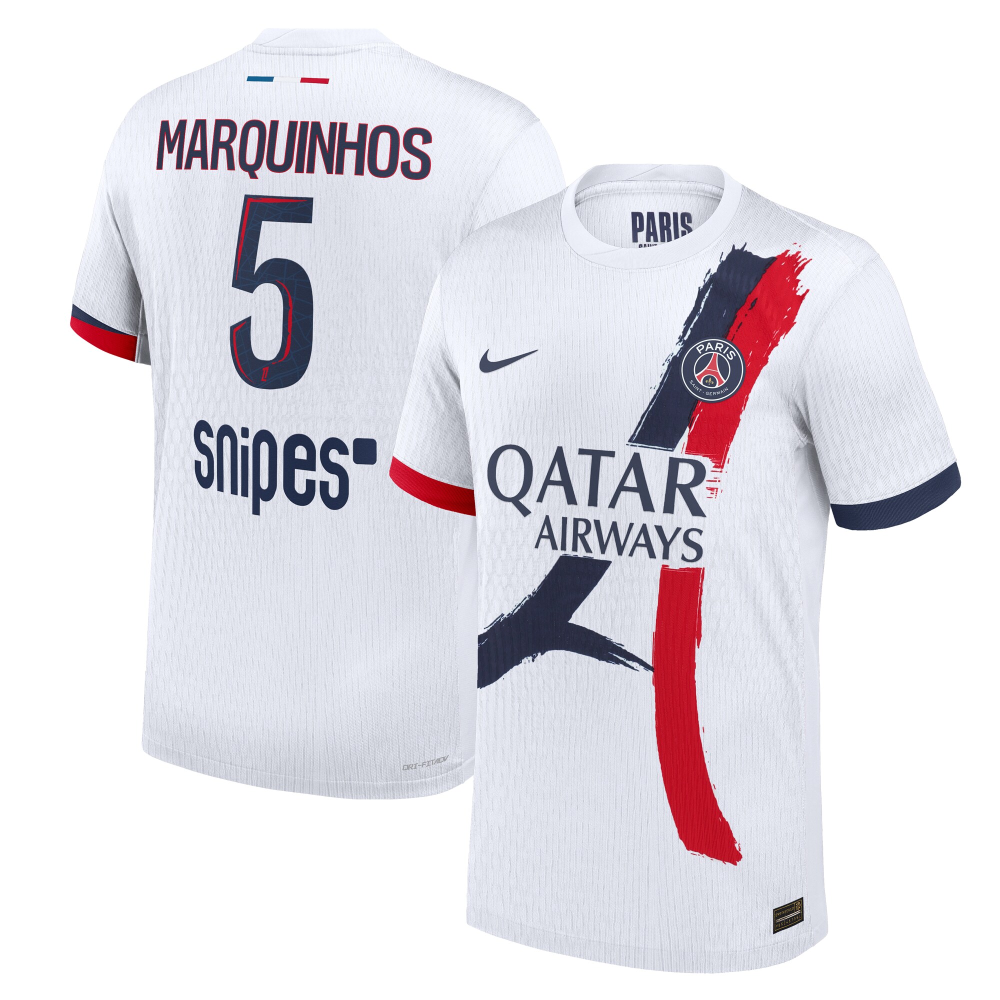 maillot exterieur match psg nike dri-fit adv 2425 avec flocage marquinhos 5 Série | Maillots et Vêtements PSG Exclusifs sur PSG Shop