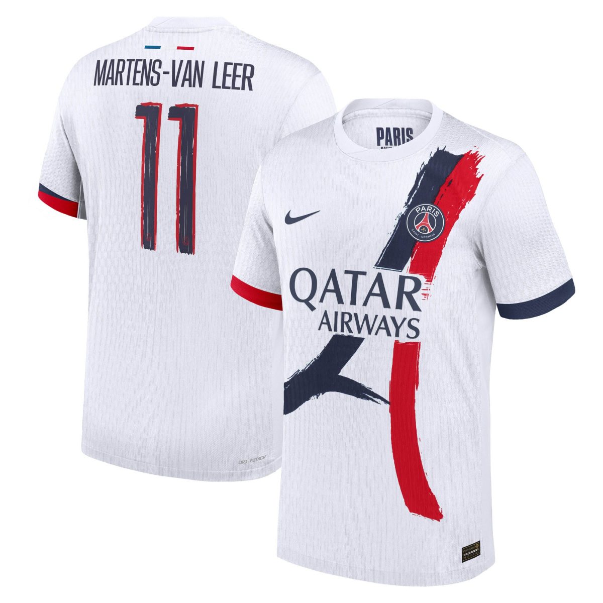 maillot exterieur match psg nike dri-fit adv 2425 avec flocage martens-van leer 11 Série | Maillots et Vêtements PSG Exclusifs sur PSG Shop