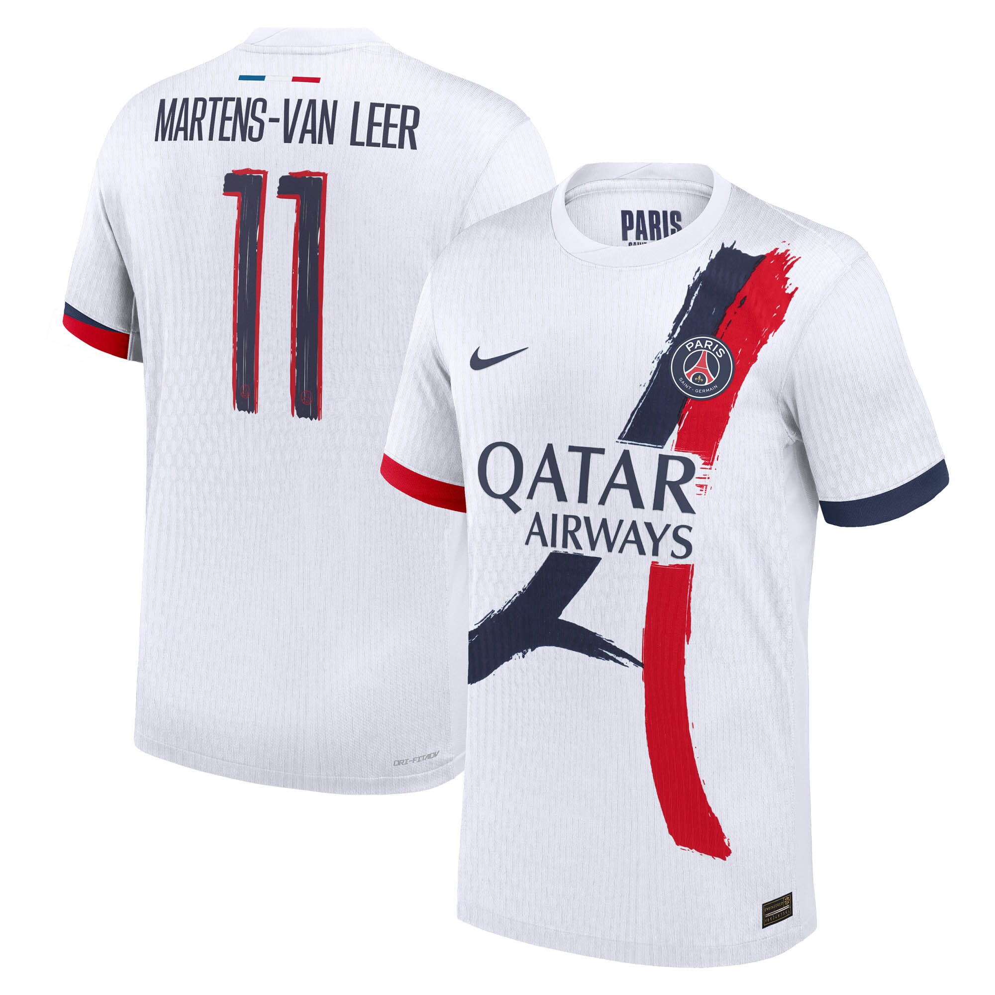 maillot exterieur match psg nike dri-fit adv 2425 avec flocage martens-van leer 11 Série | Maillots et Vêtements PSG Exclusifs sur PSG Shop