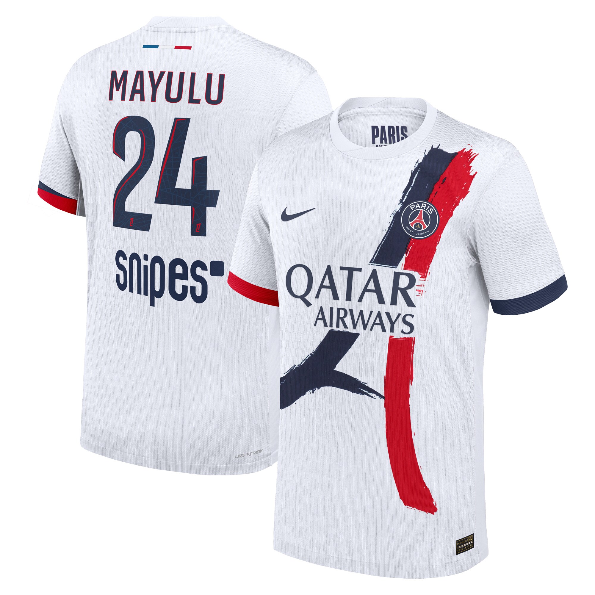 maillot exterieur match psg nike dri-fit adv 2425 avec flocage mayulu 24 Série | Maillots et Vêtements PSG Exclusifs sur PSG Shop