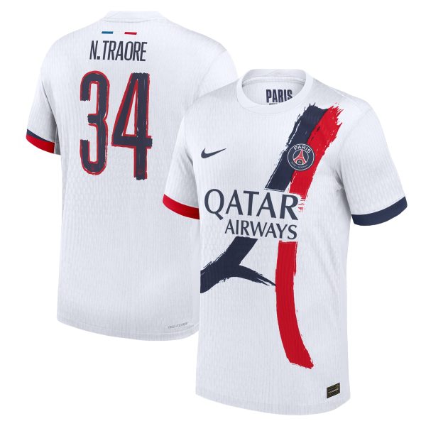 maillot exterieur match psg nike dri-fit adv 2425 avec flocage n.traore 34 Série | Maillots et Vêtements PSG Exclusifs sur PSG Shop