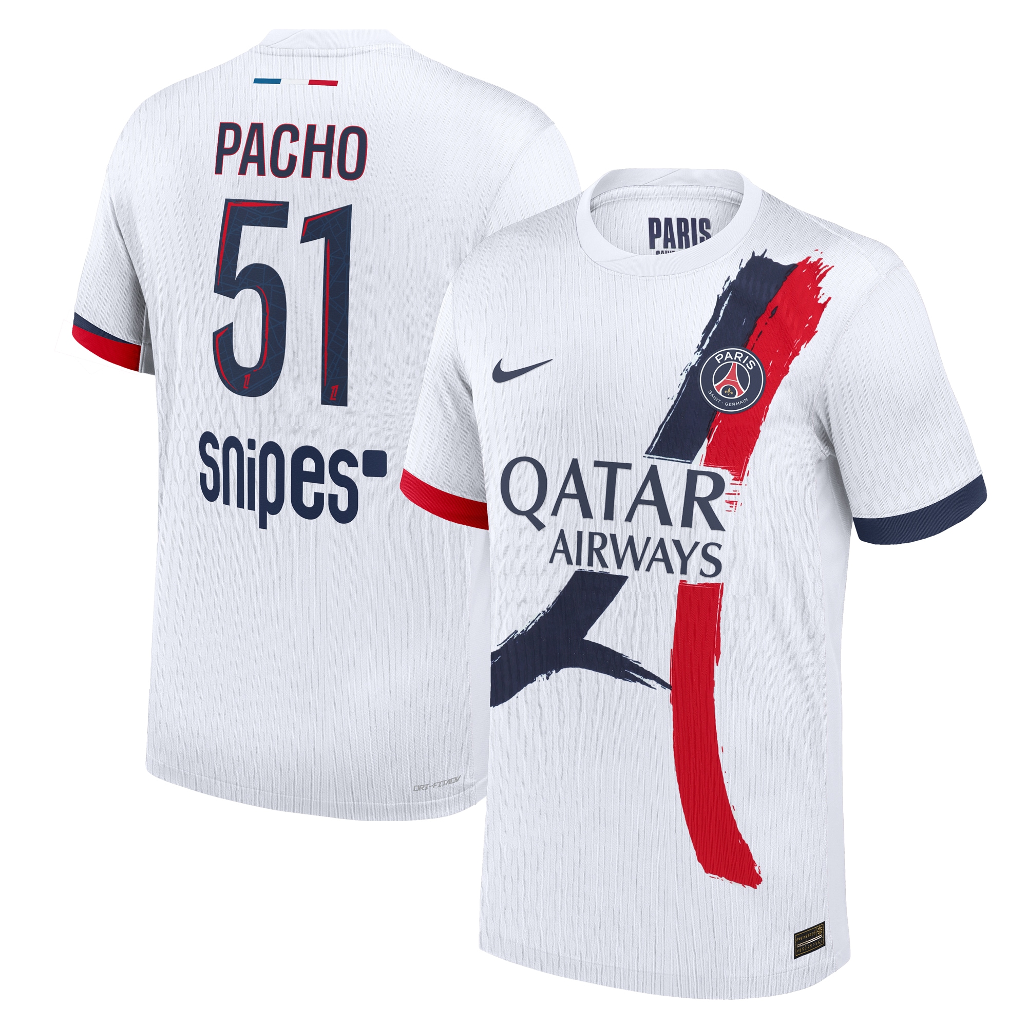 maillot exterieur match psg nike dri-fit adv 2425 avec flocage pacho 51 Série | Maillots et Vêtements PSG Exclusifs sur PSG Shop