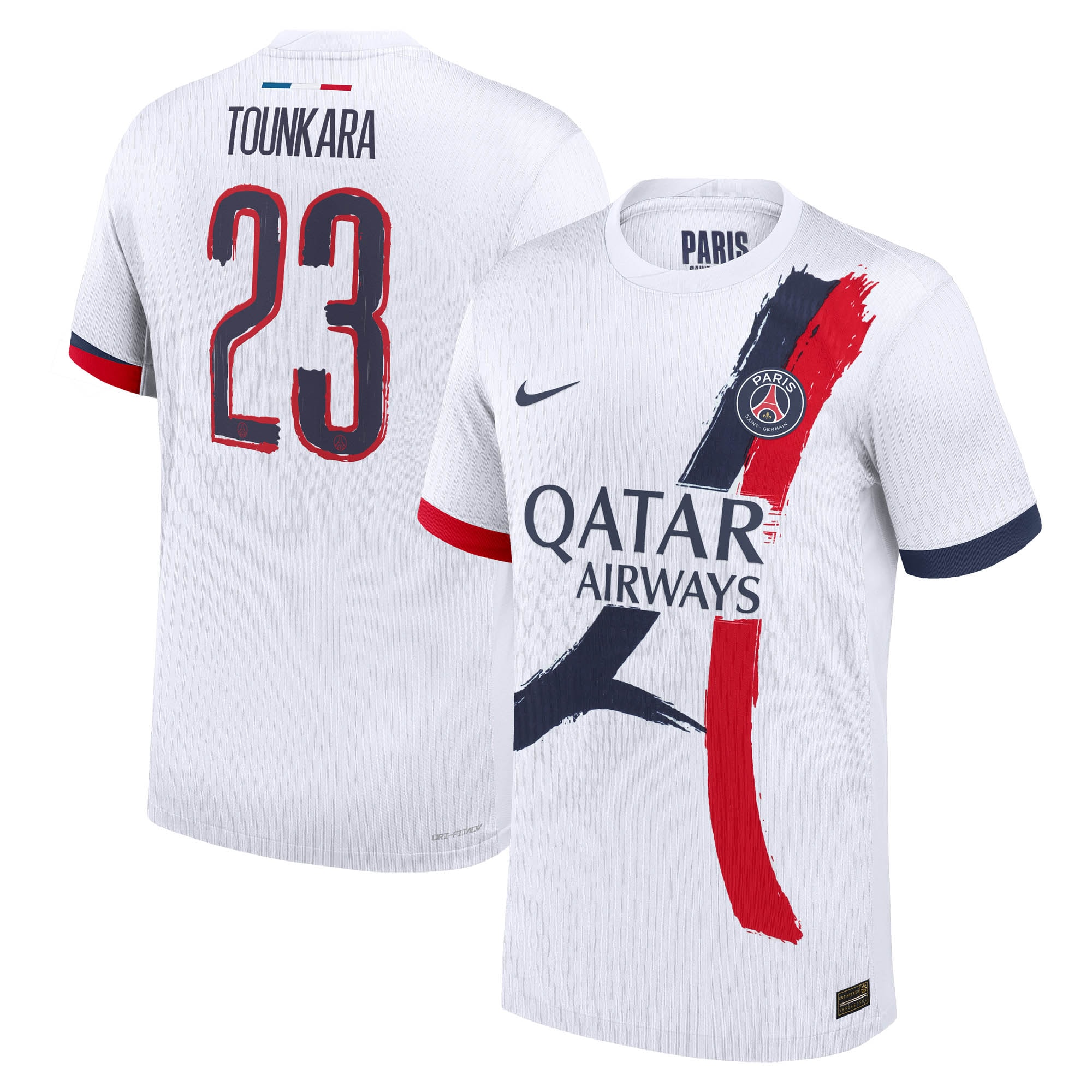 maillot exterieur match psg nike dri-fit adv 2425 avec flocage tounkara 23 Série | Maillots et Vêtements PSG Exclusifs sur PSG Shop
