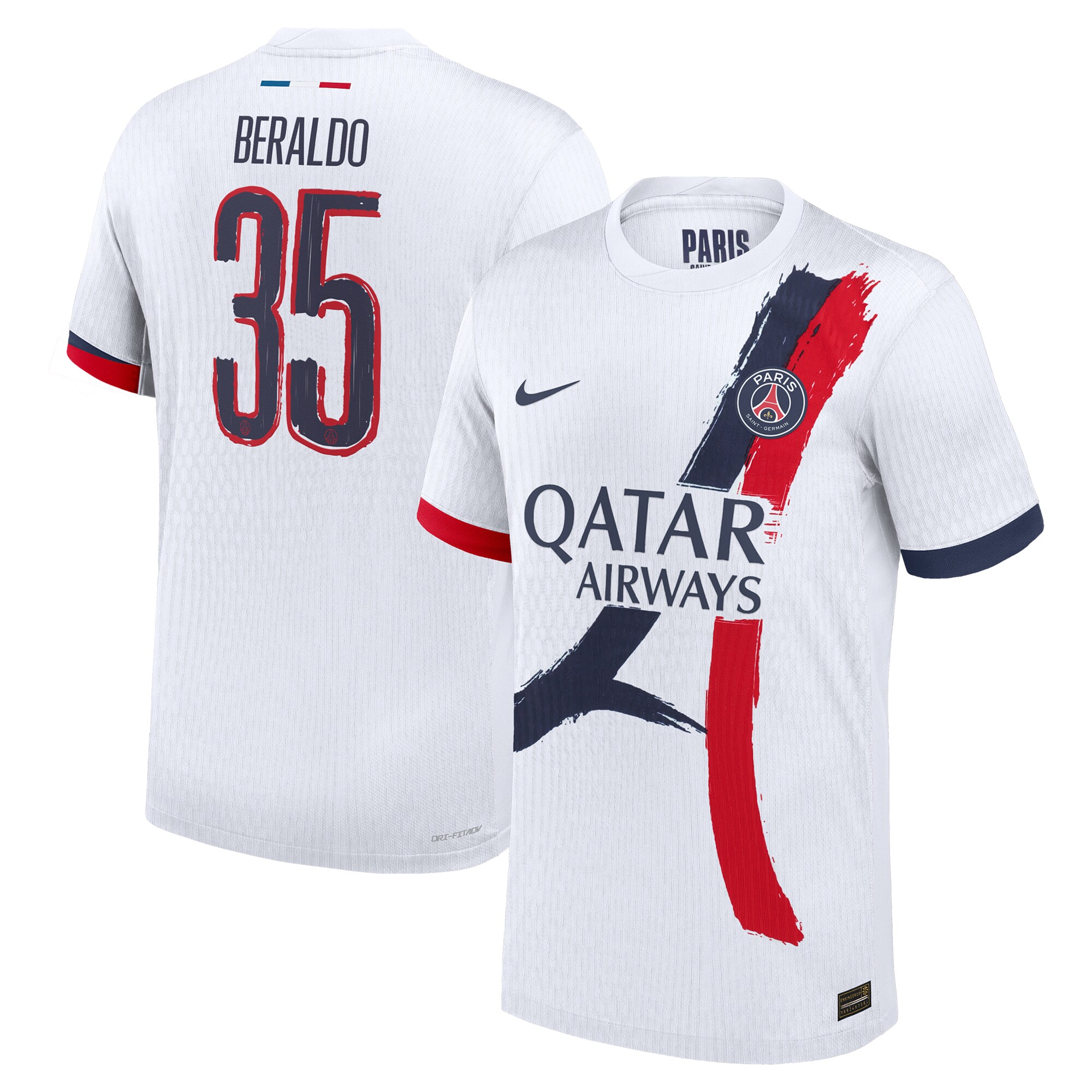 maillot exterieur match psg nike dri-fit adv 2425 – flocage coupe beraldo 35 Série | Maillots et Vêtements PSG Exclusifs sur PSG Shop