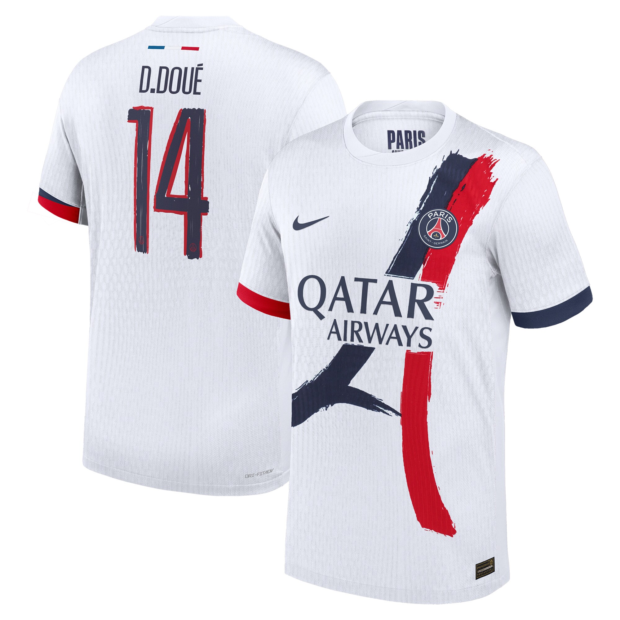 maillot exterieur match psg nike dri-fit adv 2425 – flocage coupe d.doue 14 Série | Maillots et Vêtements PSG Exclusifs sur PSG Shop