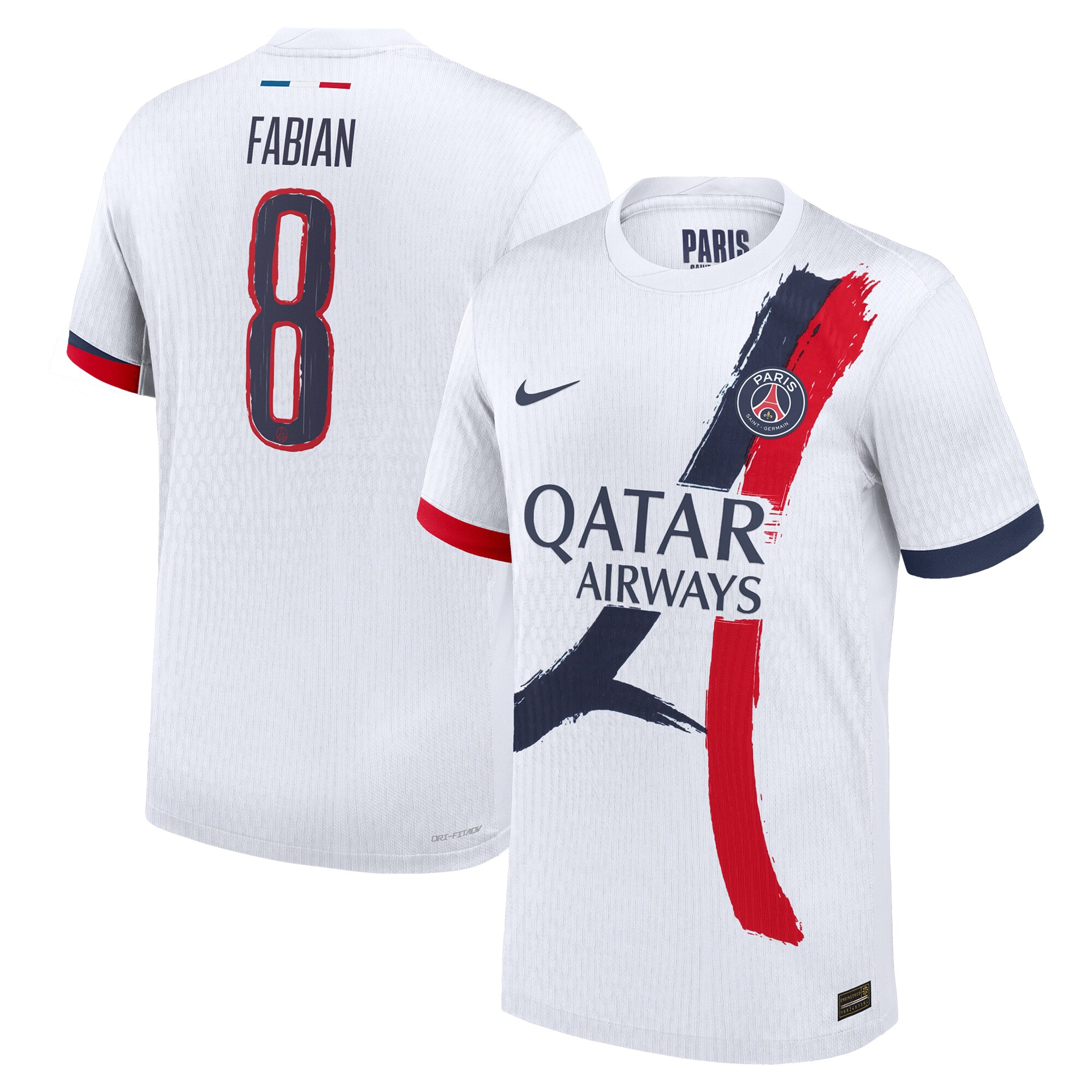 maillot exterieur match psg nike dri-fit adv 2425 – flocage coupe fabian 8 Série | Maillots et Vêtements PSG Exclusifs sur PSG Shop