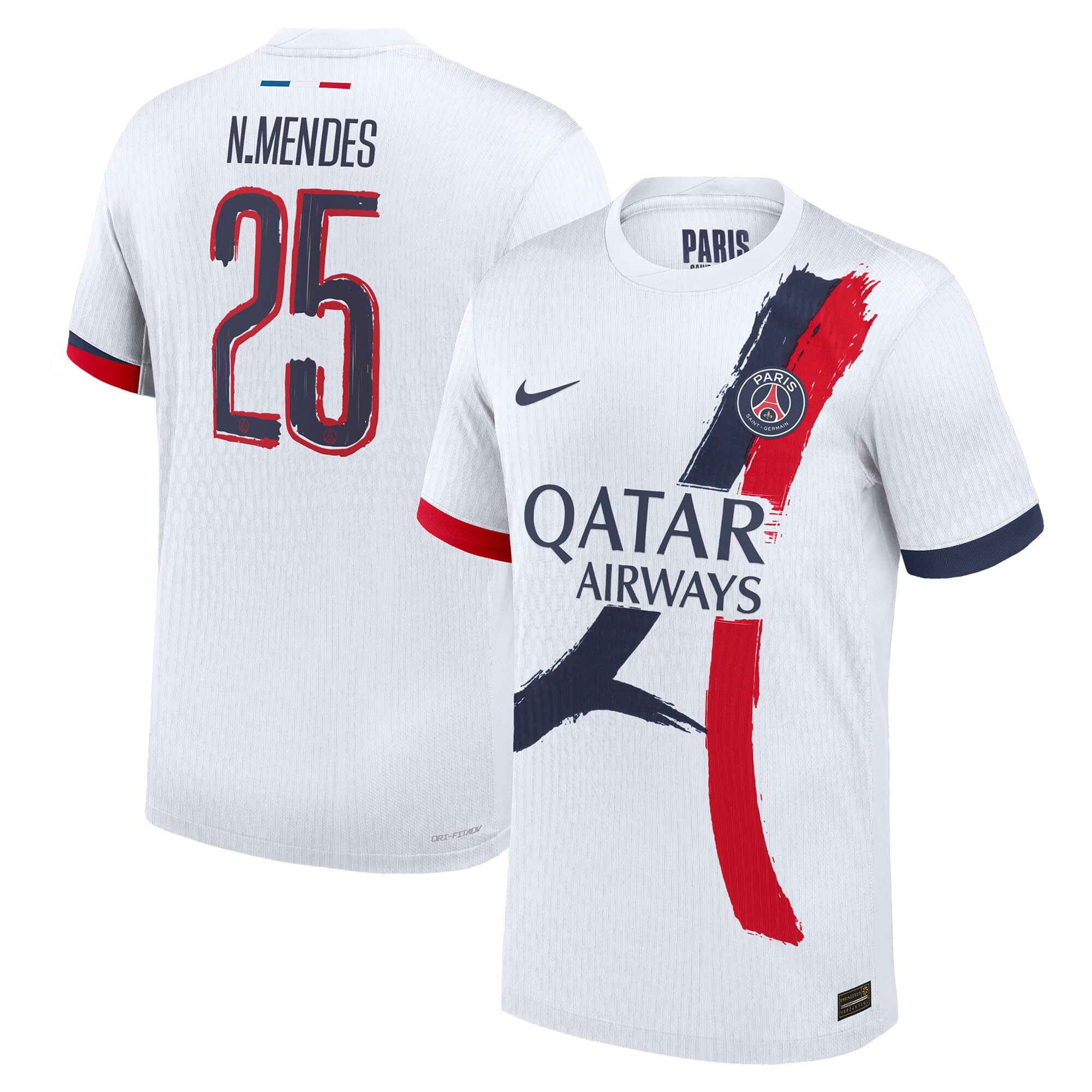 maillot exterieur match psg nike dri-fit adv 2425 – flocage coupe n.mendes 25 Série | Maillots et Vêtements PSG Exclusifs sur PSG Shop