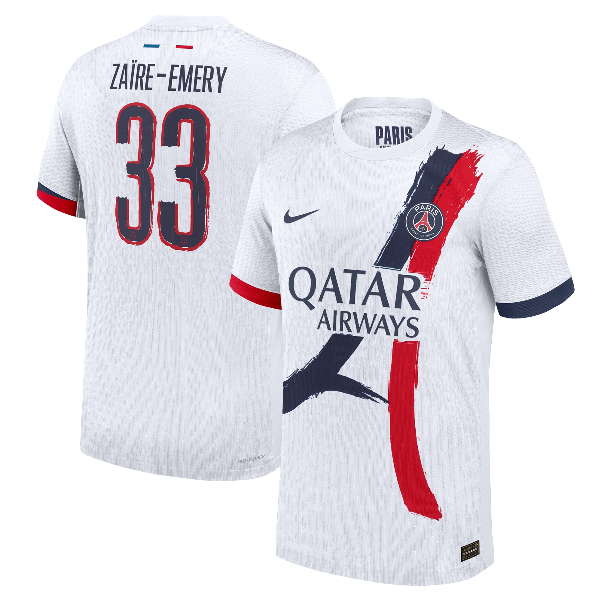 maillot exterieur match psg nike dri-fit adv 2425 – flocage coupe zaire-emery 33 Série | Maillots et Vêtements PSG Exclusifs sur PSG Shop