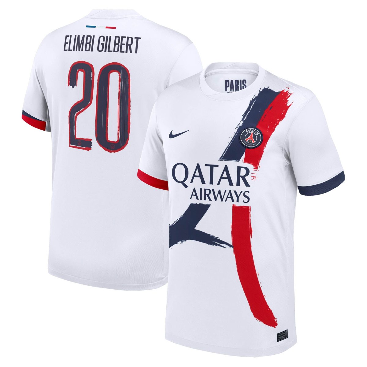 maillot exterieur stadium psg nike 2425 avec flocage elimbi gilbert 20 Série | Maillots et Vêtements PSG Exclusifs sur PSG Shop
