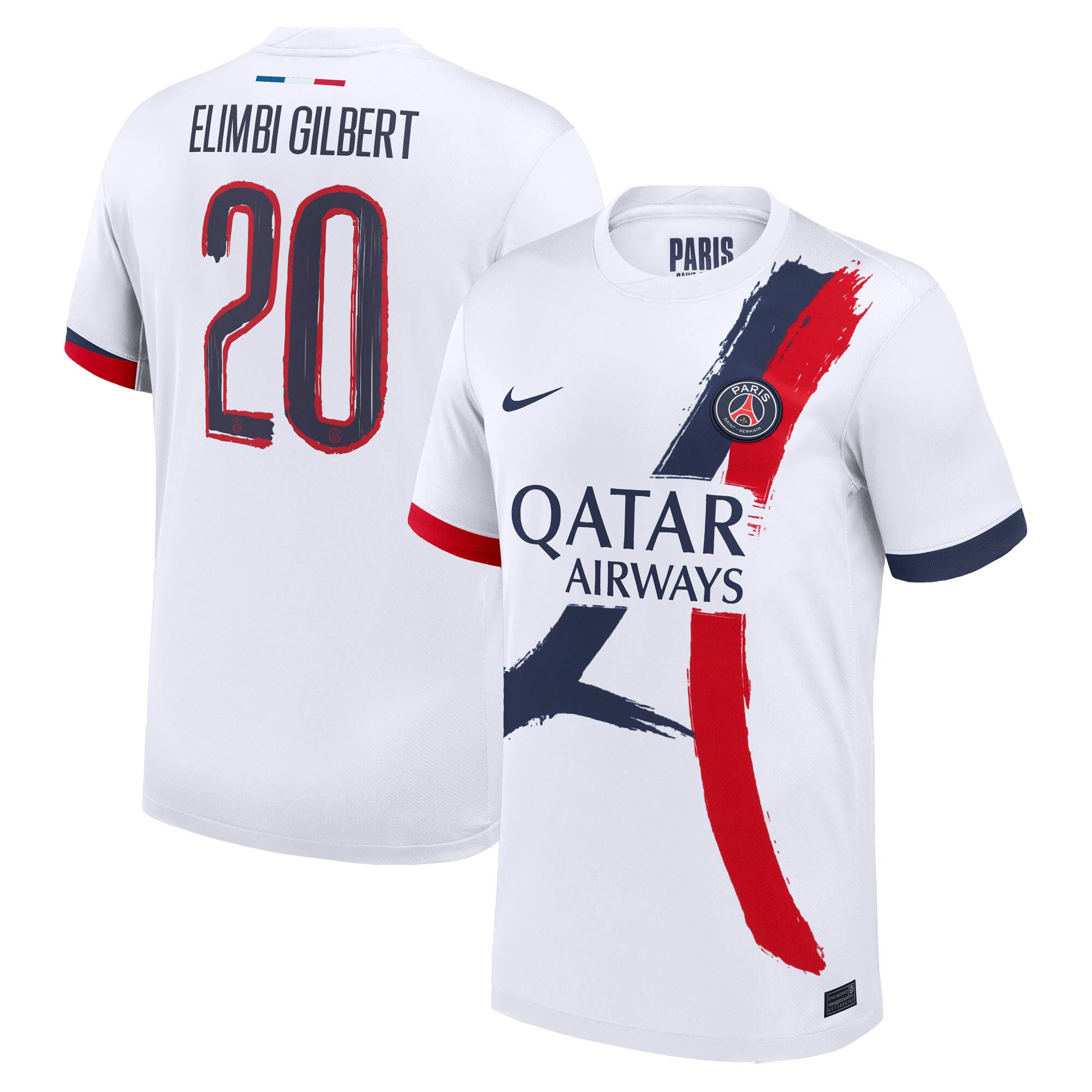maillot exterieur stadium psg nike 2425 avec flocage elimbi gilbert 20 Série | Maillots et Vêtements PSG Exclusifs sur PSG Shop