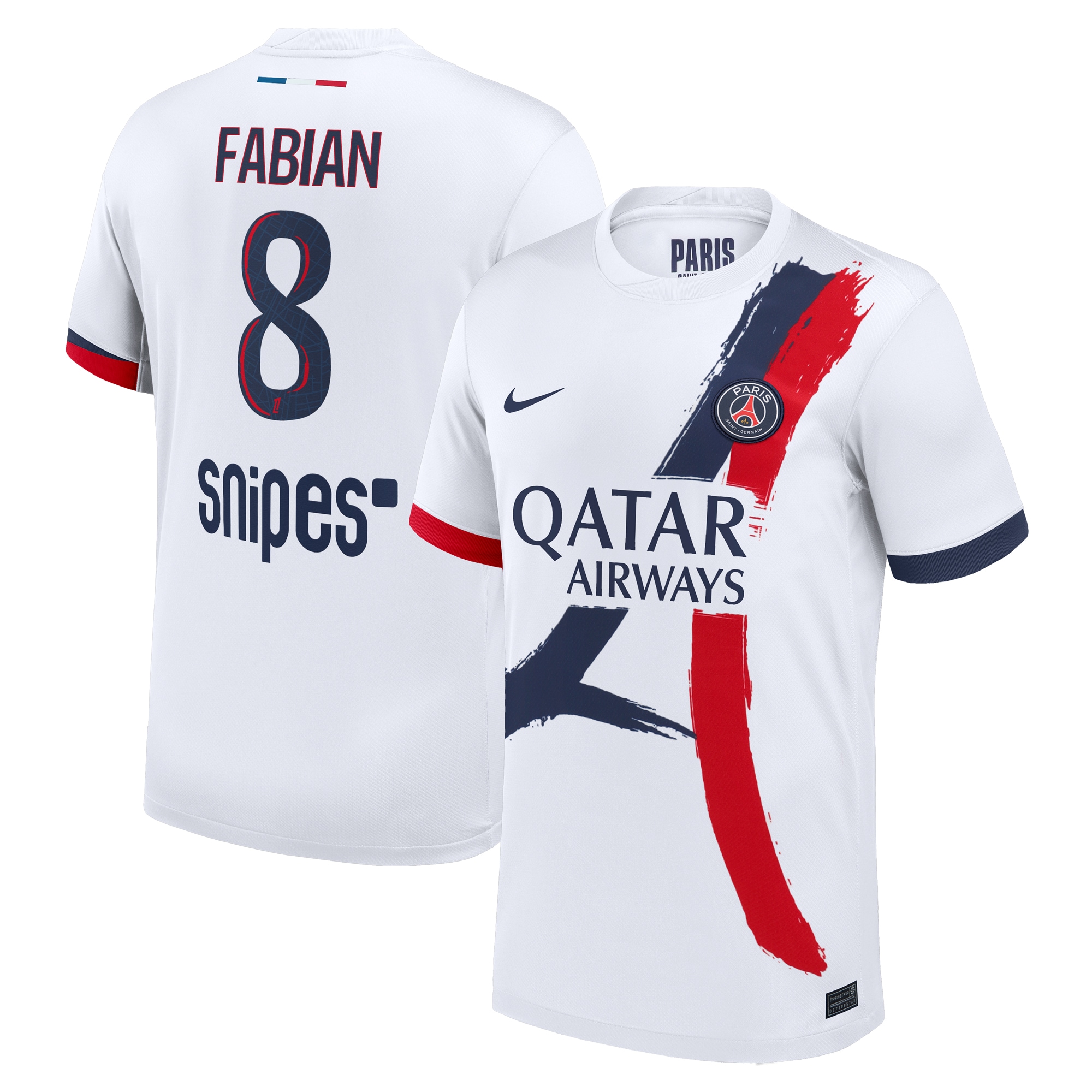 maillot exterieur stadium psg nike 2425 avec flocage fabian 8 Série | Maillots et Vêtements PSG Exclusifs sur PSG Shop
