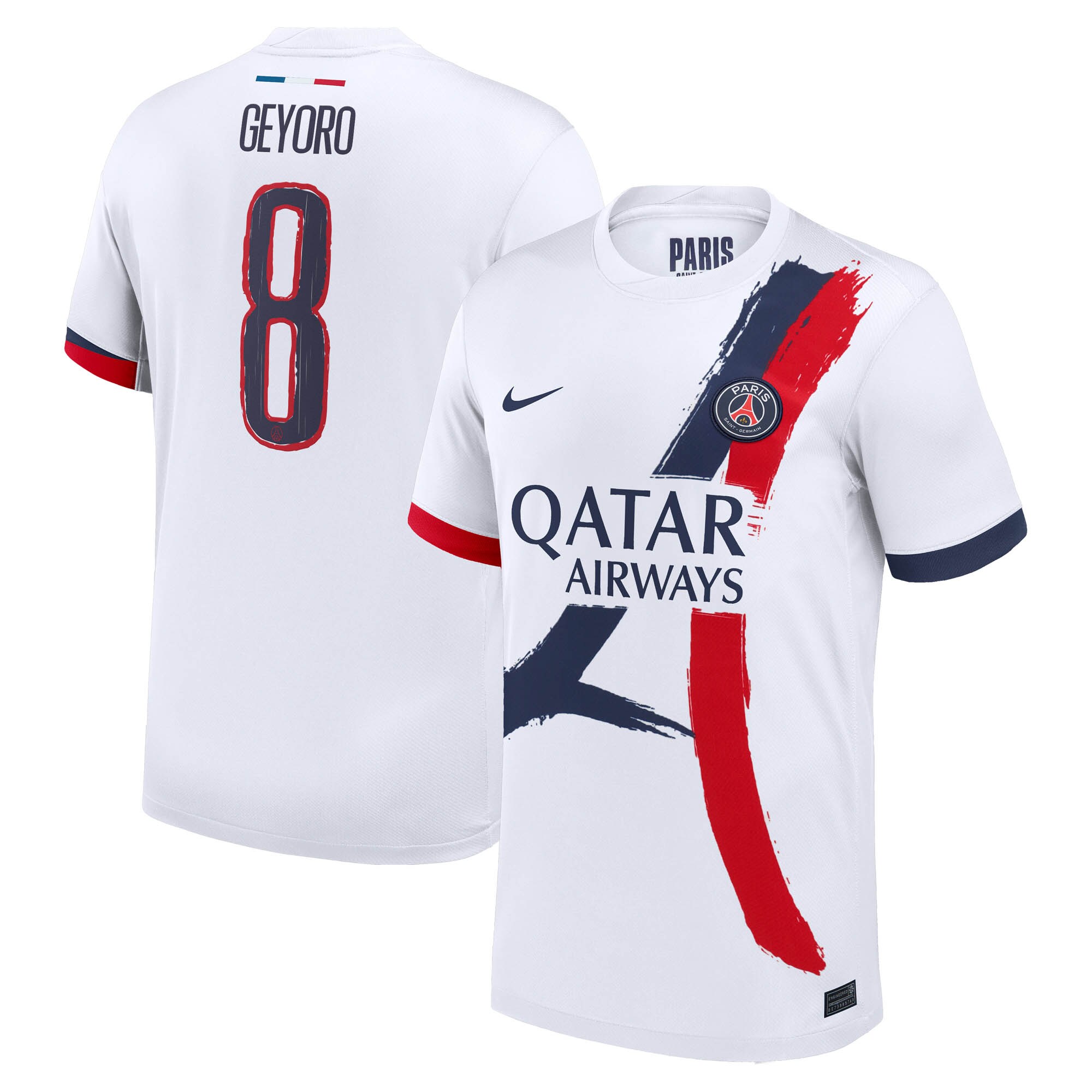 maillot exterieur stadium psg nike 2425 avec flocage geyoro 8 Série | Maillots et Vêtements PSG Exclusifs sur PSG Shop