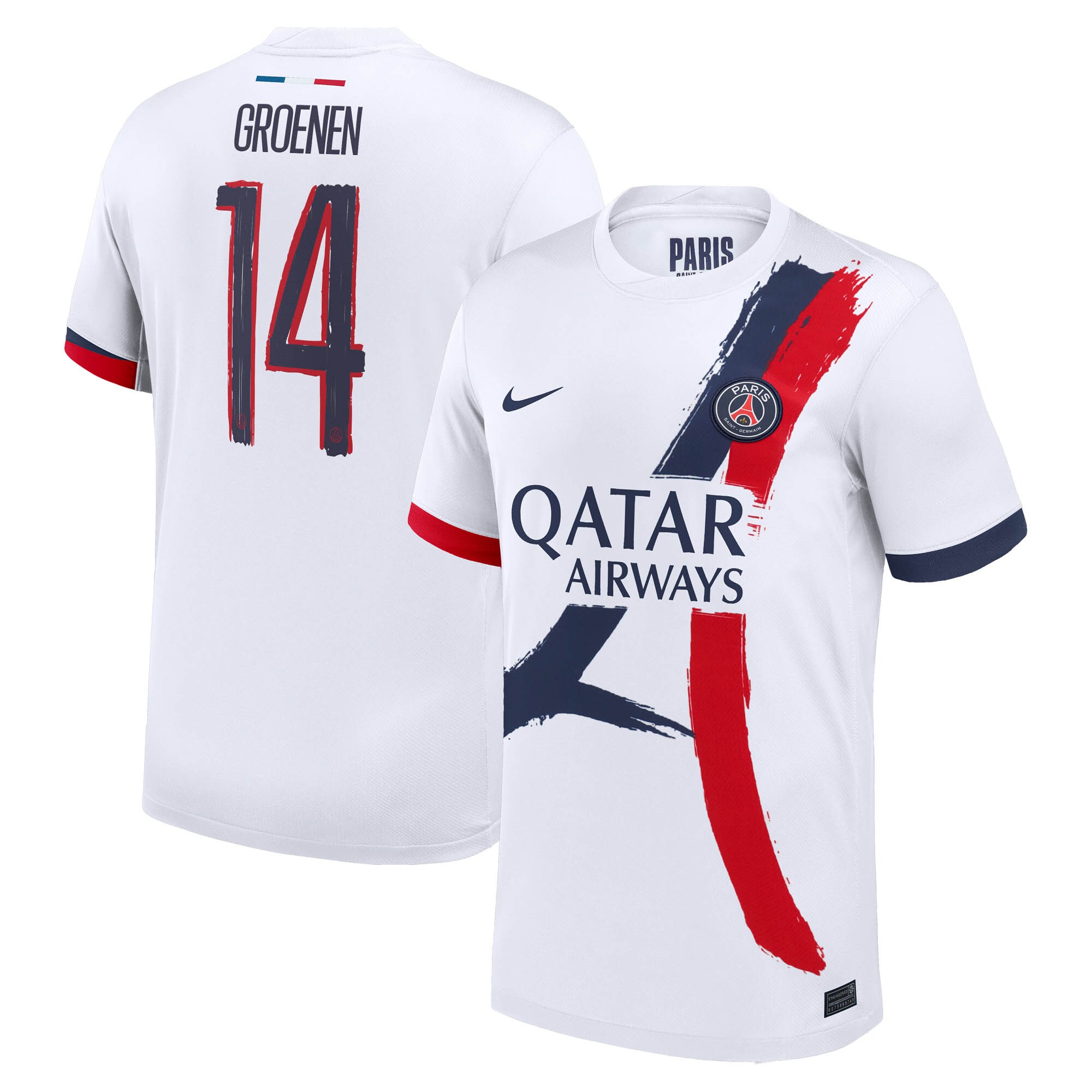 maillot exterieur stadium psg nike 2425 avec flocage groenen 14 Série | Maillots et Vêtements PSG Exclusifs sur PSG Shop