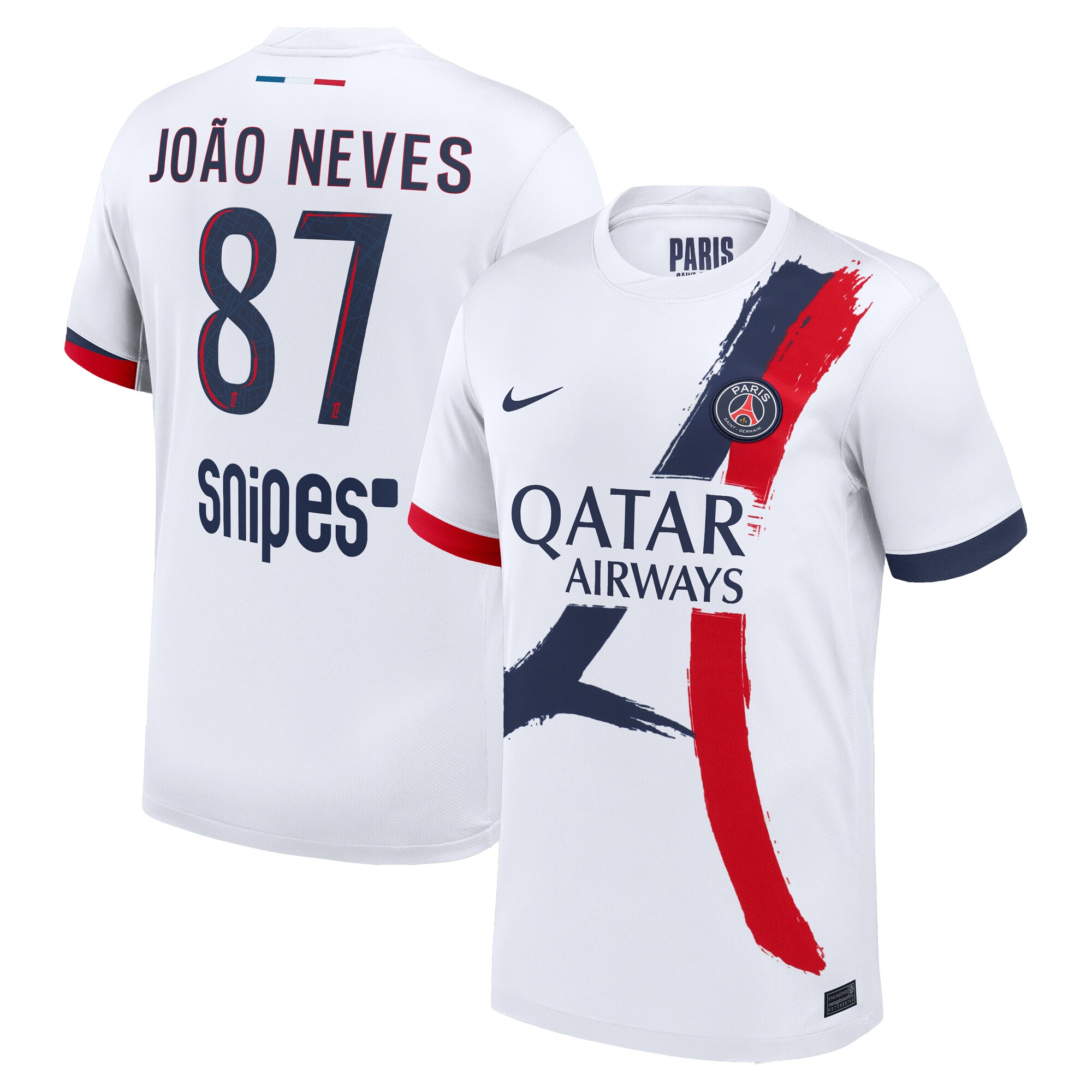maillot exterieur stadium psg nike 2425 avec flocage joao neves 87 Série | Maillots et Vêtements PSG Exclusifs sur PSG Shop