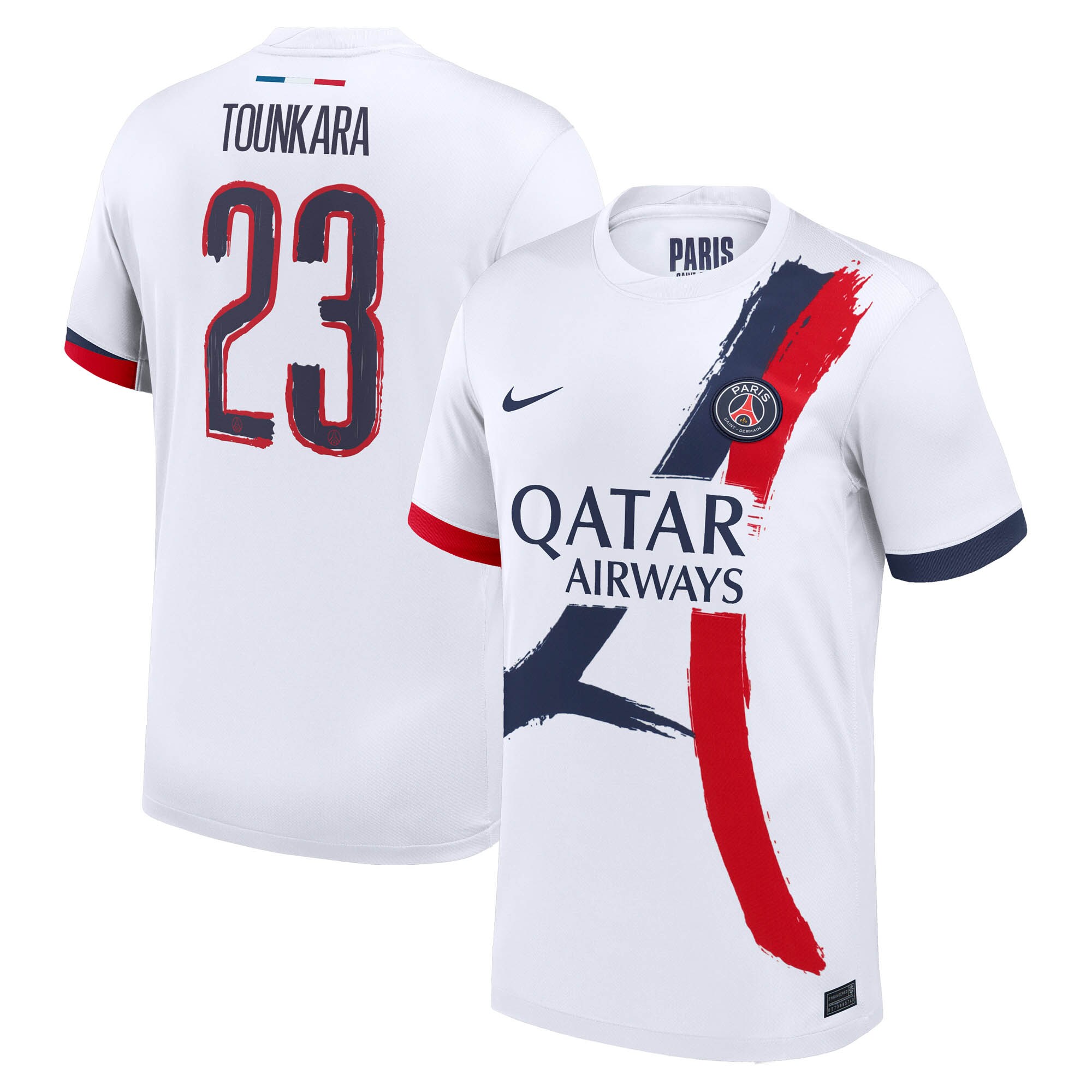 maillot exterieur stadium psg nike 2425 avec flocage tounkara 23 Série | Maillots et Vêtements PSG Exclusifs sur PSG Shop