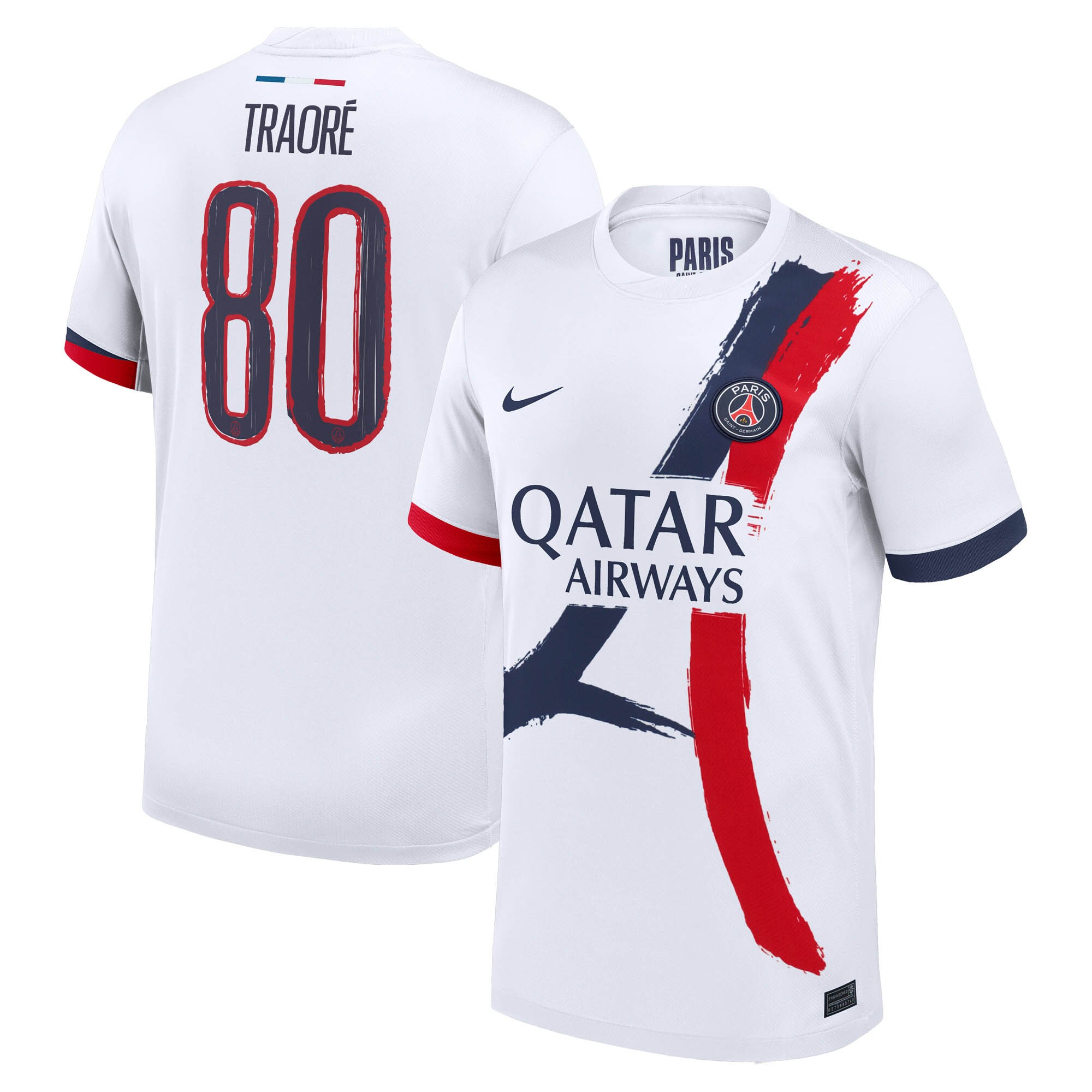maillot exterieur stadium psg nike 2425 avec flocage traore 80 Série | Maillots et Vêtements PSG Exclusifs sur PSG Shop