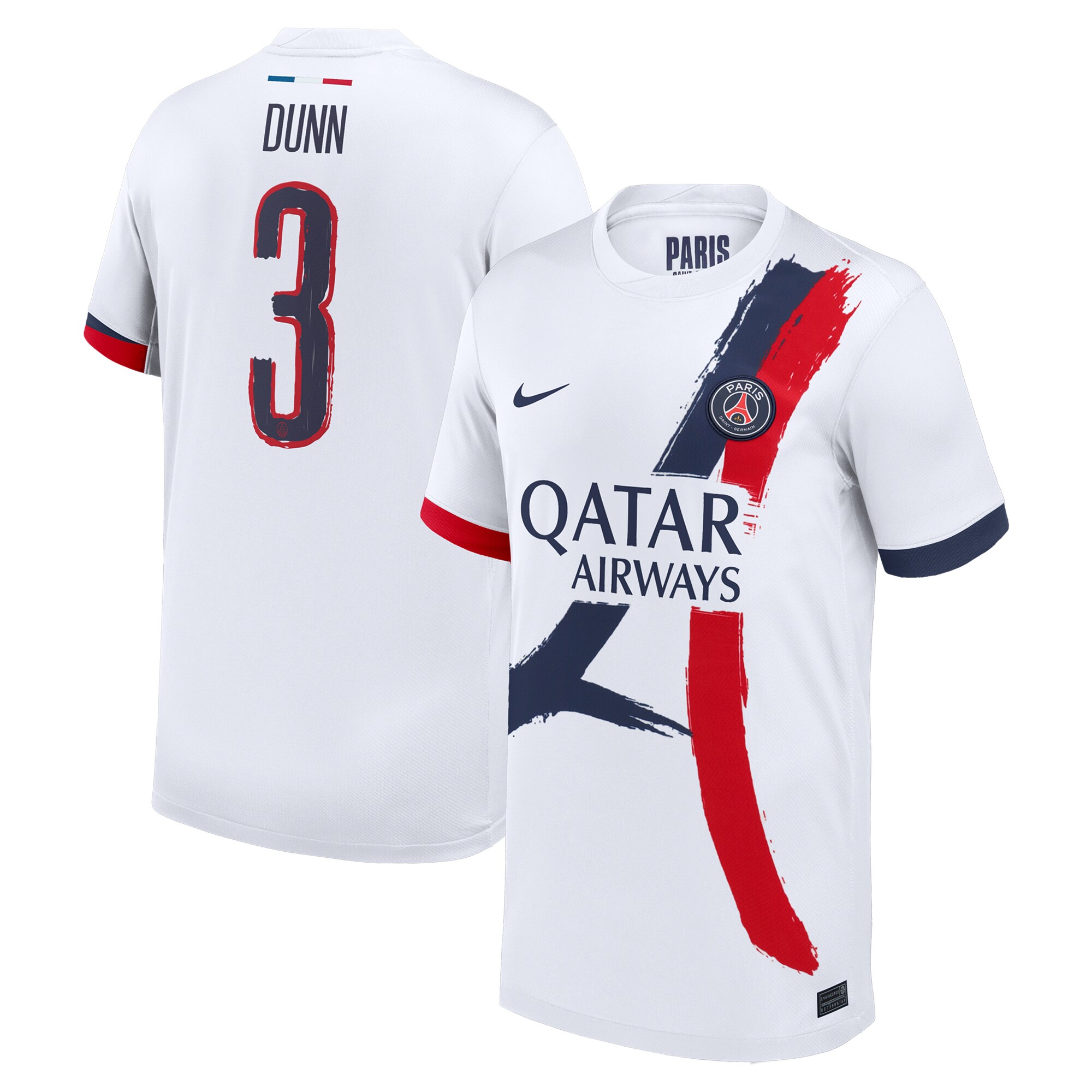 maillot exterieur stadium psg nike 2425 – enfant avec flocage dunn 3 Série | Maillots et Vêtements PSG Exclusifs sur PSG Shop