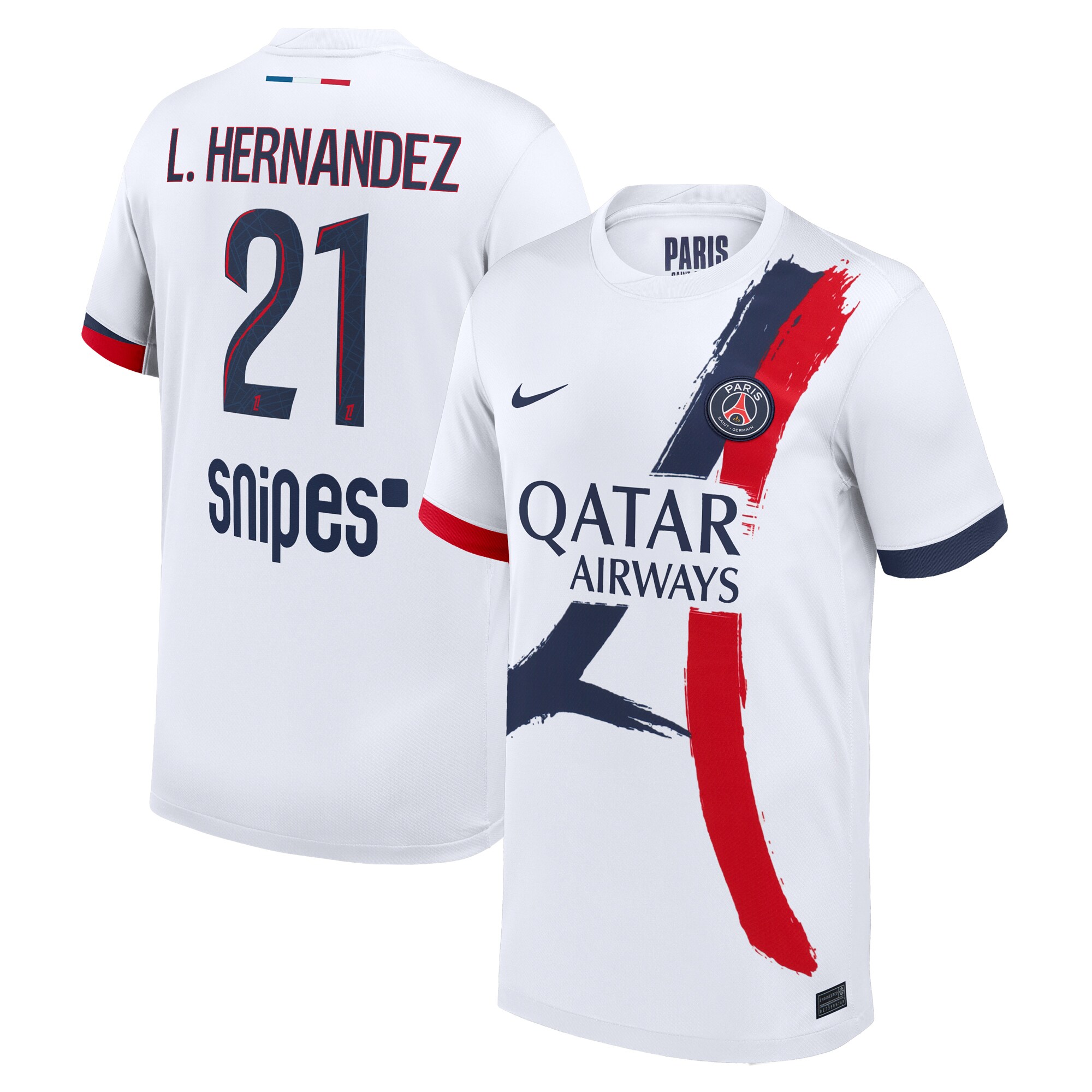 maillot exterieur stadium psg nike 2425 – enfant avec flocage l.hernandez 21 Série | Maillots et Vêtements PSG Exclusifs sur PSG Shop