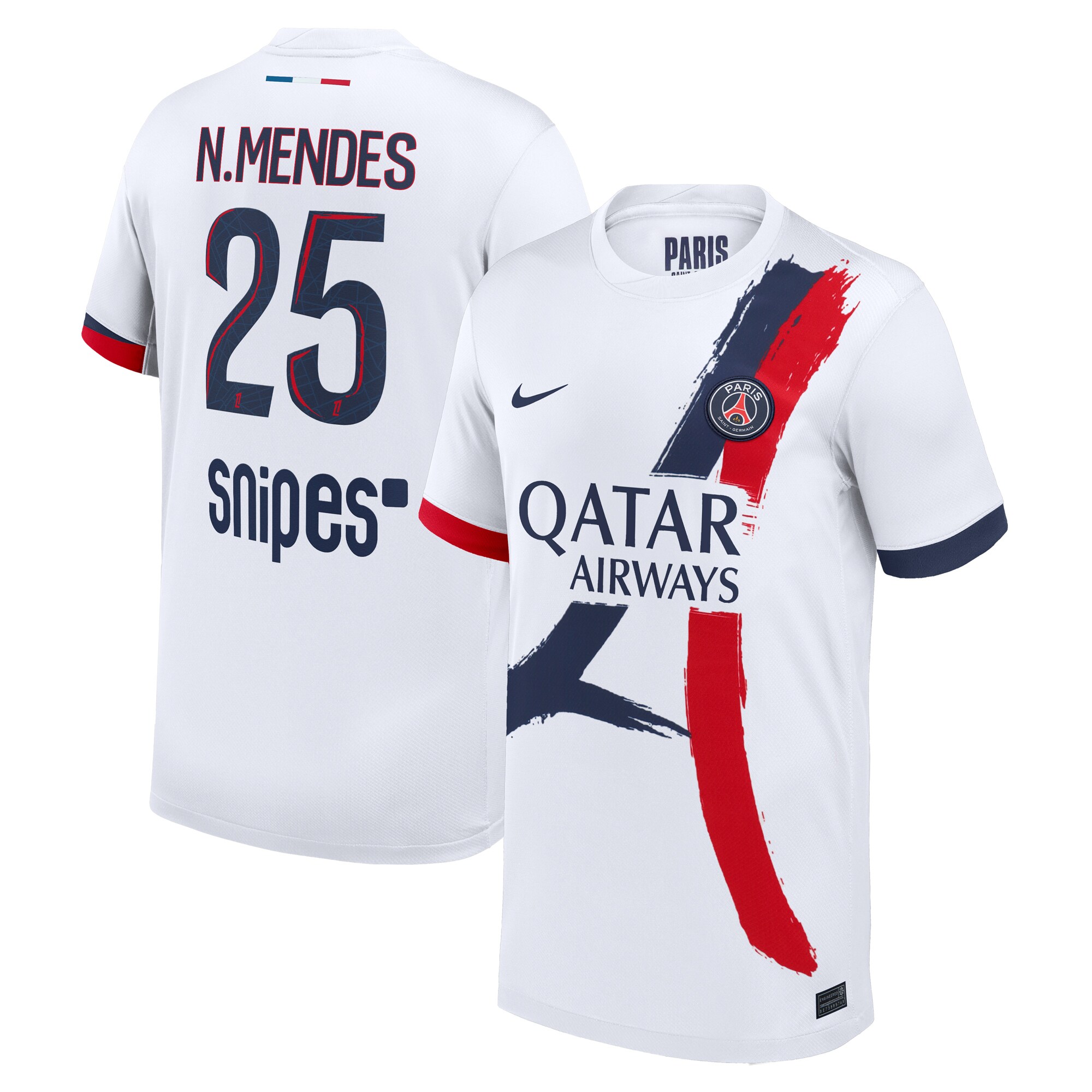 maillot exterieur stadium psg nike 2425 – enfant avec flocage n.mendes 25 Série | Maillots et Vêtements PSG Exclusifs sur PSG Shop