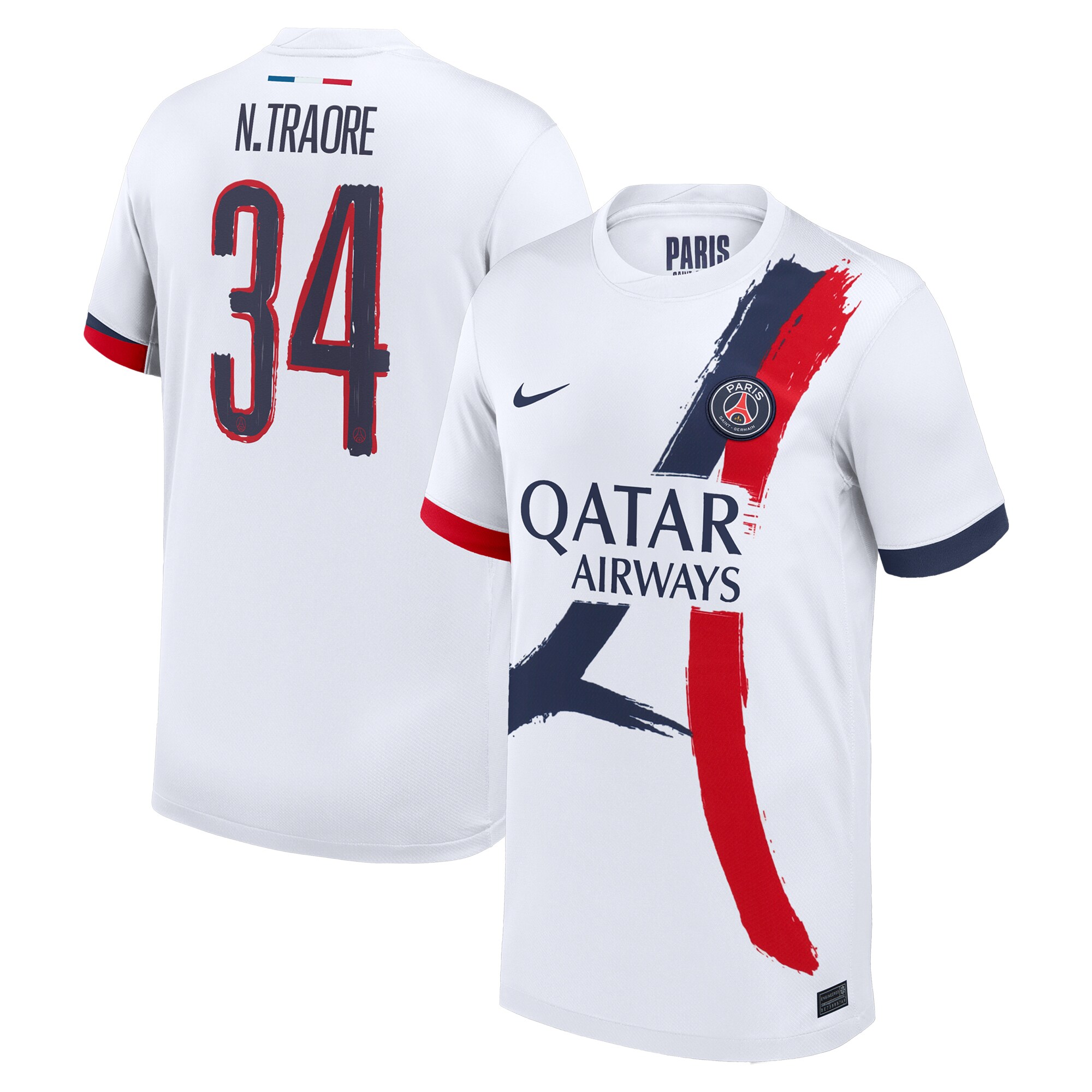 maillot exterieur stadium psg nike 2425 – enfant avec flocage n.traore 34 Série | Maillots et Vêtements PSG Exclusifs sur PSG Shop