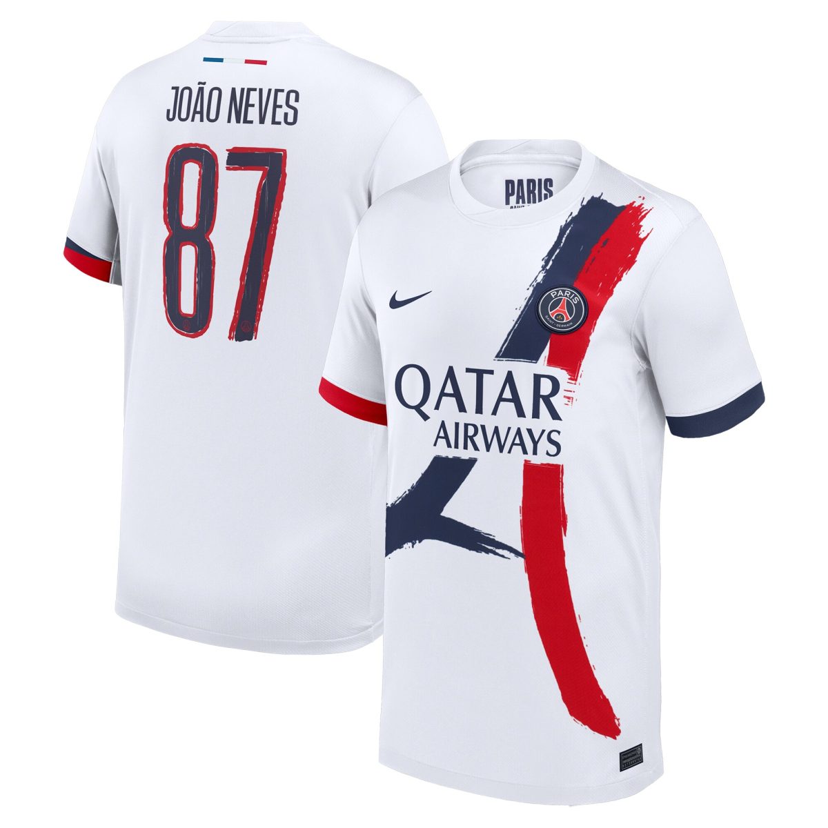 maillot exterieur stadium psg nike 2425 – enfant – flocage coupe joao neves 87 Série | Maillots et Vêtements PSG Exclusifs sur PSG Shop