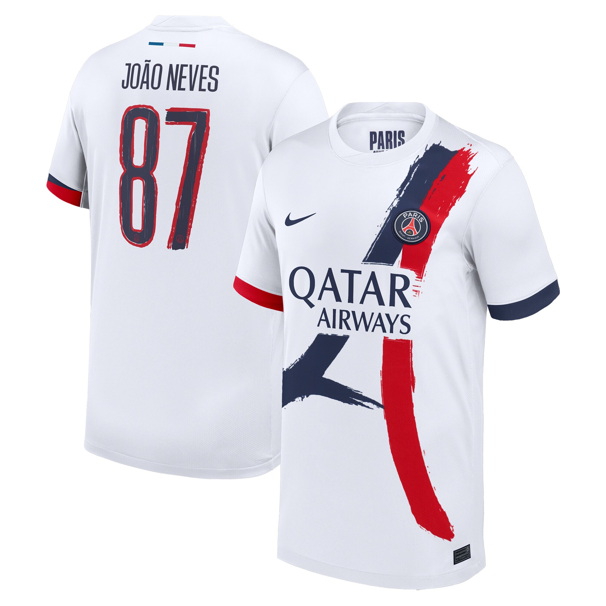 maillot exterieur stadium psg nike 2425 – enfant – flocage coupe joao neves 87 Série | Maillots et Vêtements PSG Exclusifs sur PSG Shop