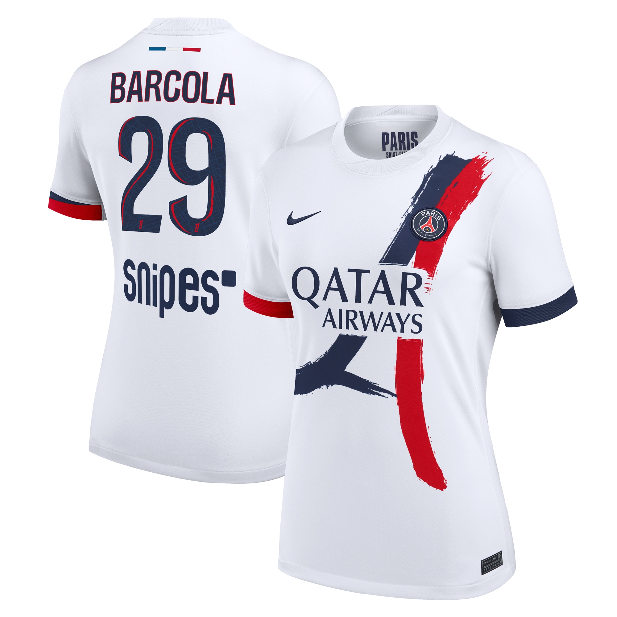 maillot exterieur stadium psg nike 2425 – femme avec flocage barcola 29 Série | Maillots et Vêtements PSG Exclusifs sur PSG Shop