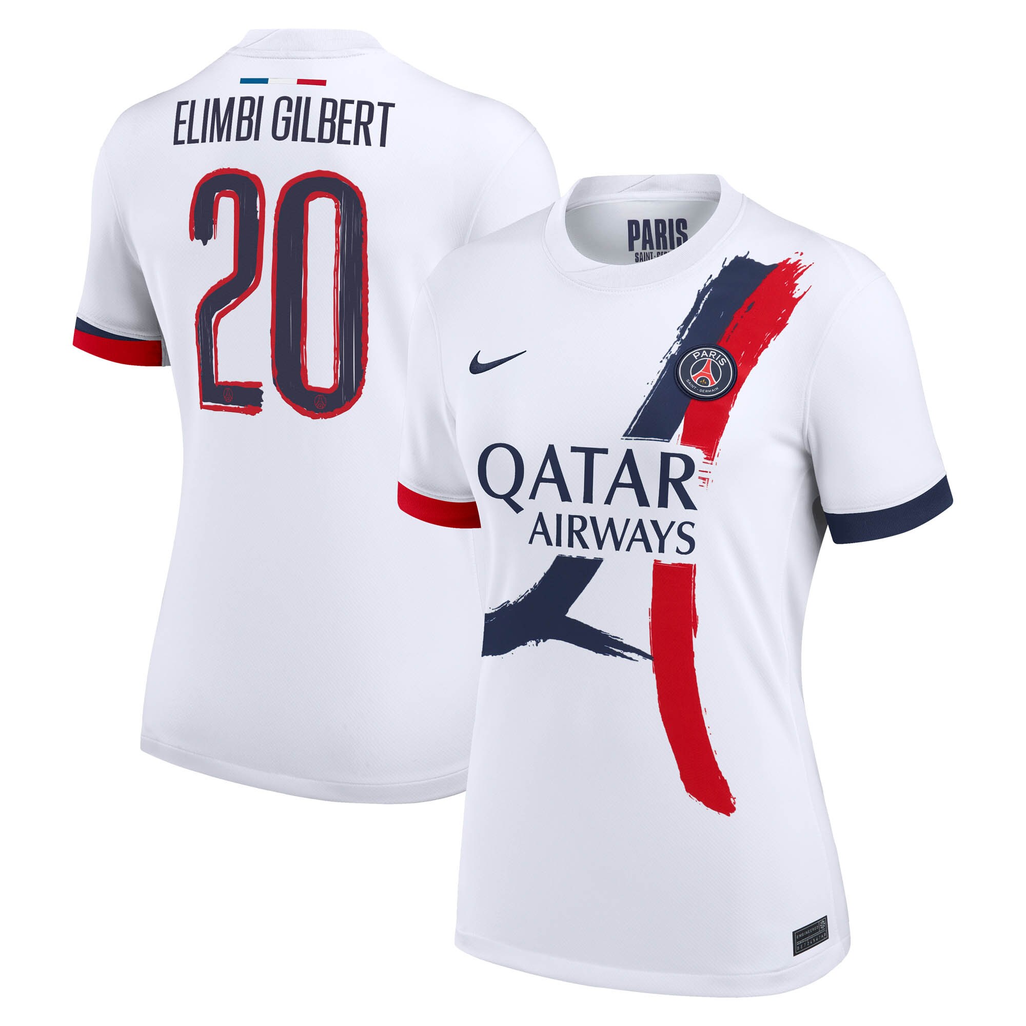 maillot exterieur stadium psg nike 2425 – femme avec flocage elimbi gilbert 20 Série | Maillots et Vêtements PSG Exclusifs sur PSG Shop