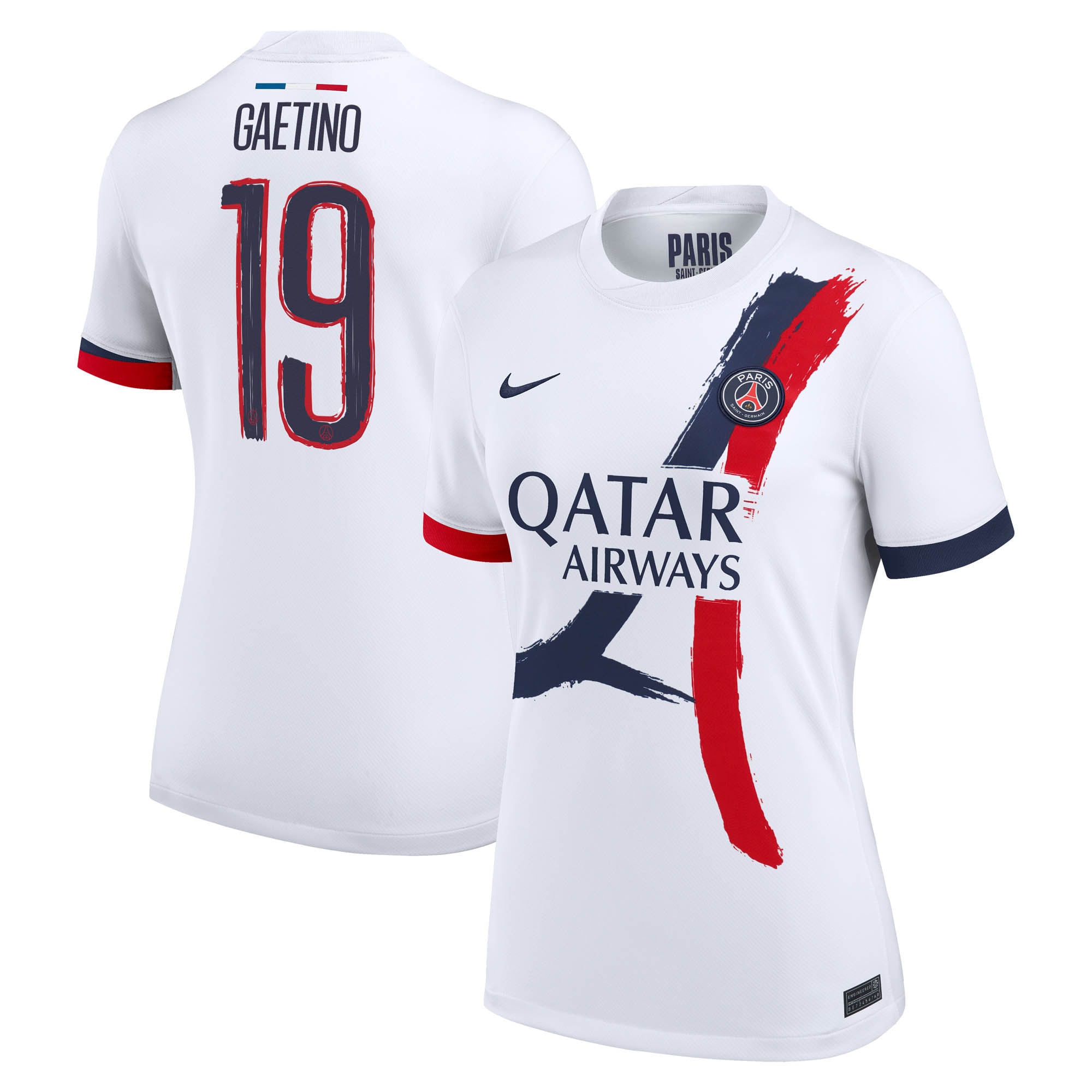 maillot exterieur stadium psg nike 2425 – femme avec flocage gaetino 19 Série | Maillots et Vêtements PSG Exclusifs sur PSG Shop