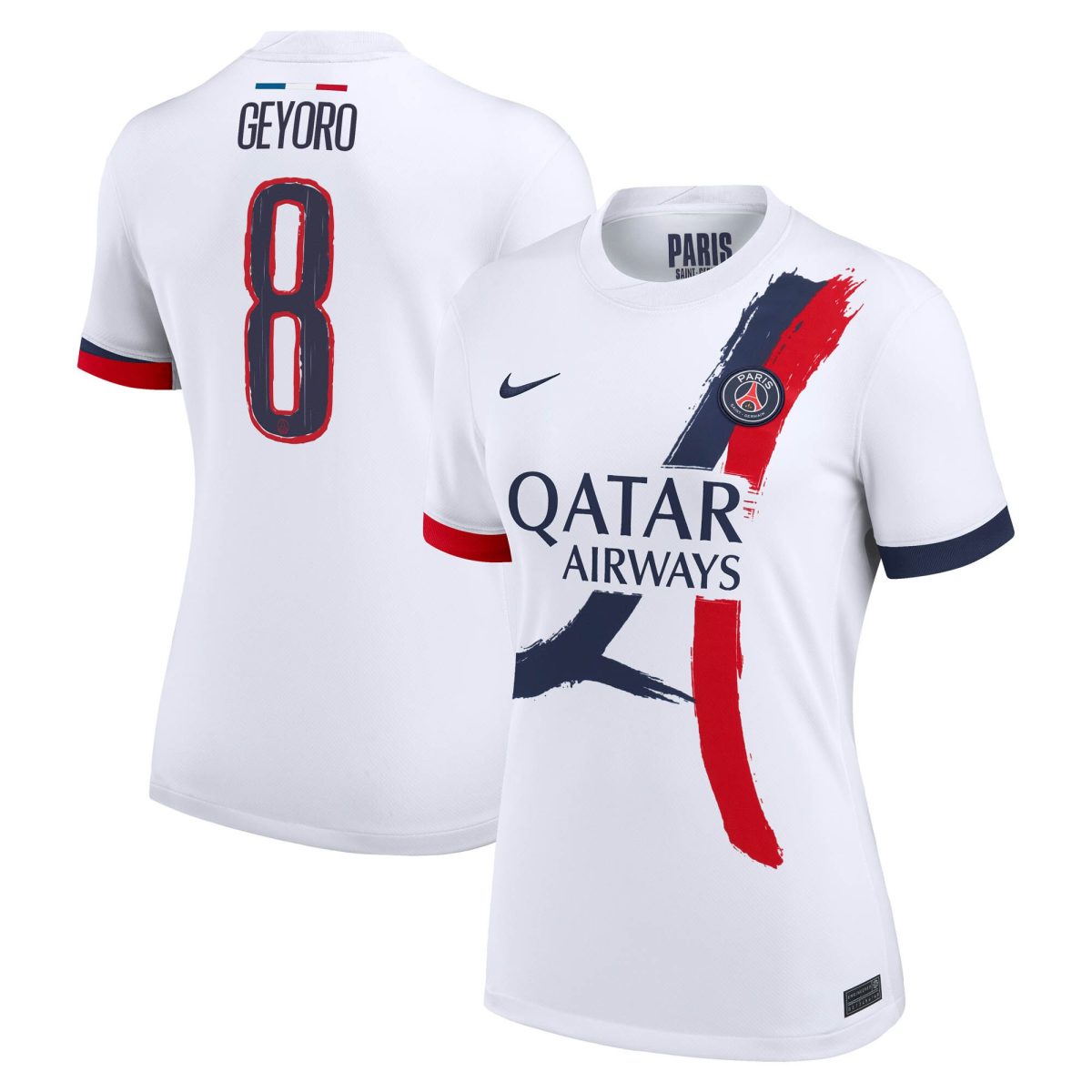 maillot exterieur stadium psg nike 2425 – femme avec flocage geyoro 8 Série | Maillots et Vêtements PSG Exclusifs sur PSG Shop