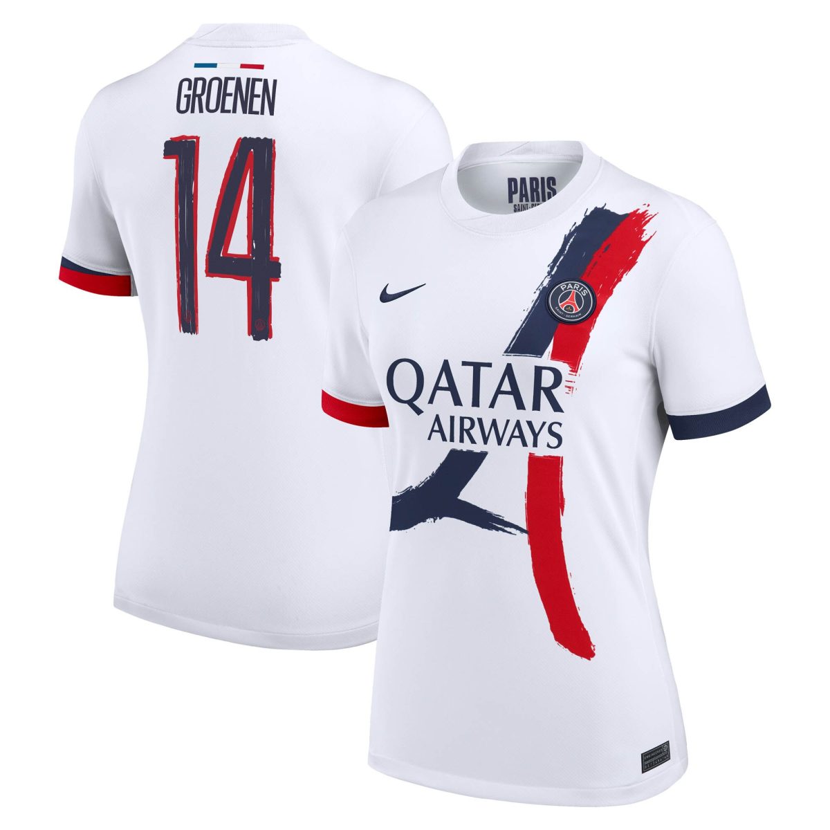 maillot exterieur stadium psg nike 2425 – femme avec flocage groenen 14 Série | Maillots et Vêtements PSG Exclusifs sur PSG Shop
