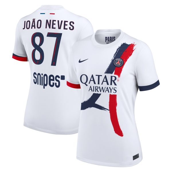 maillot exterieur stadium psg nike 2425 – femme avec flocage joao neves 87 Série | Maillots et Vêtements PSG Exclusifs sur PSG Shop