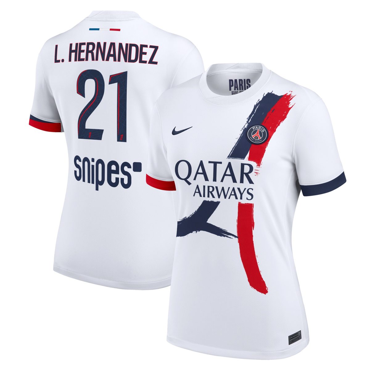 maillot exterieur stadium psg nike 2425 – femme avec flocage l.hernandez 21 Série | Maillots et Vêtements PSG Exclusifs sur PSG Shop