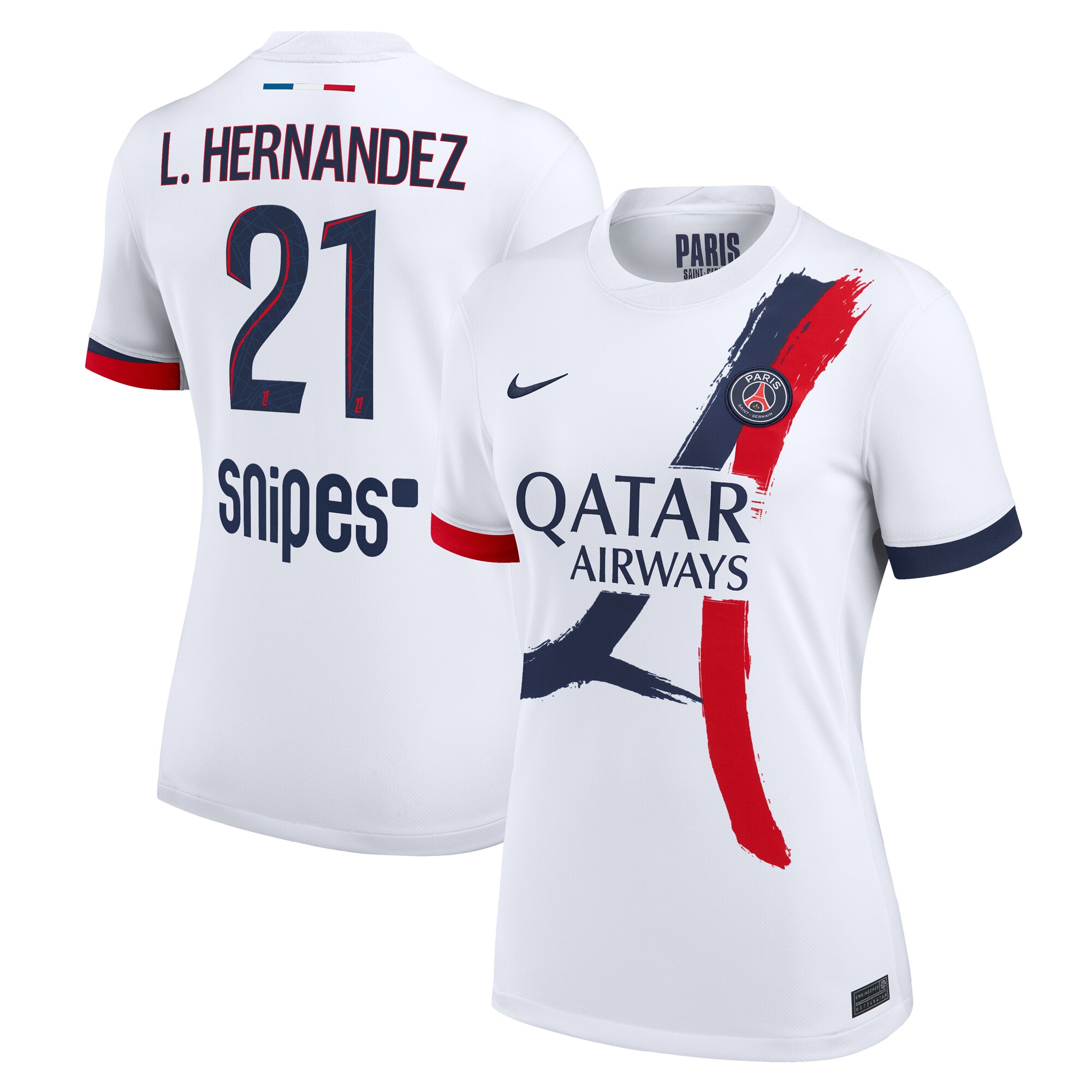 maillot exterieur stadium psg nike 2425 – femme avec flocage l.hernandez 21 Série | Maillots et Vêtements PSG Exclusifs sur PSG Shop