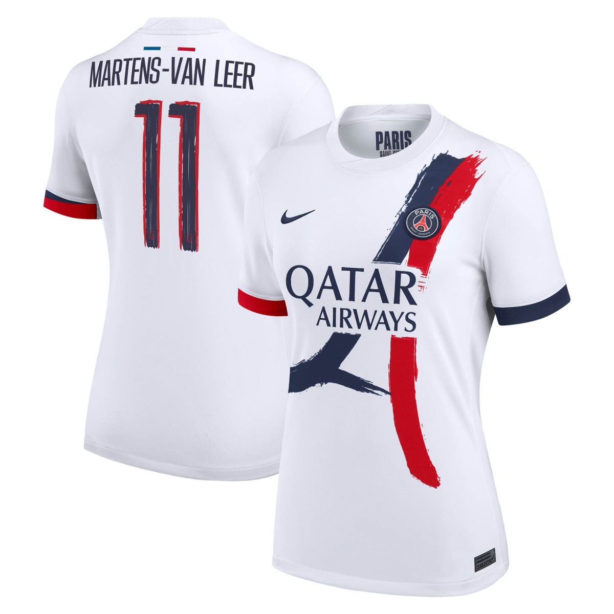 maillot exterieur stadium psg nike 2425 – femme avec flocage martens-van leer 11 Série | Maillots et Vêtements PSG Exclusifs sur PSG Shop