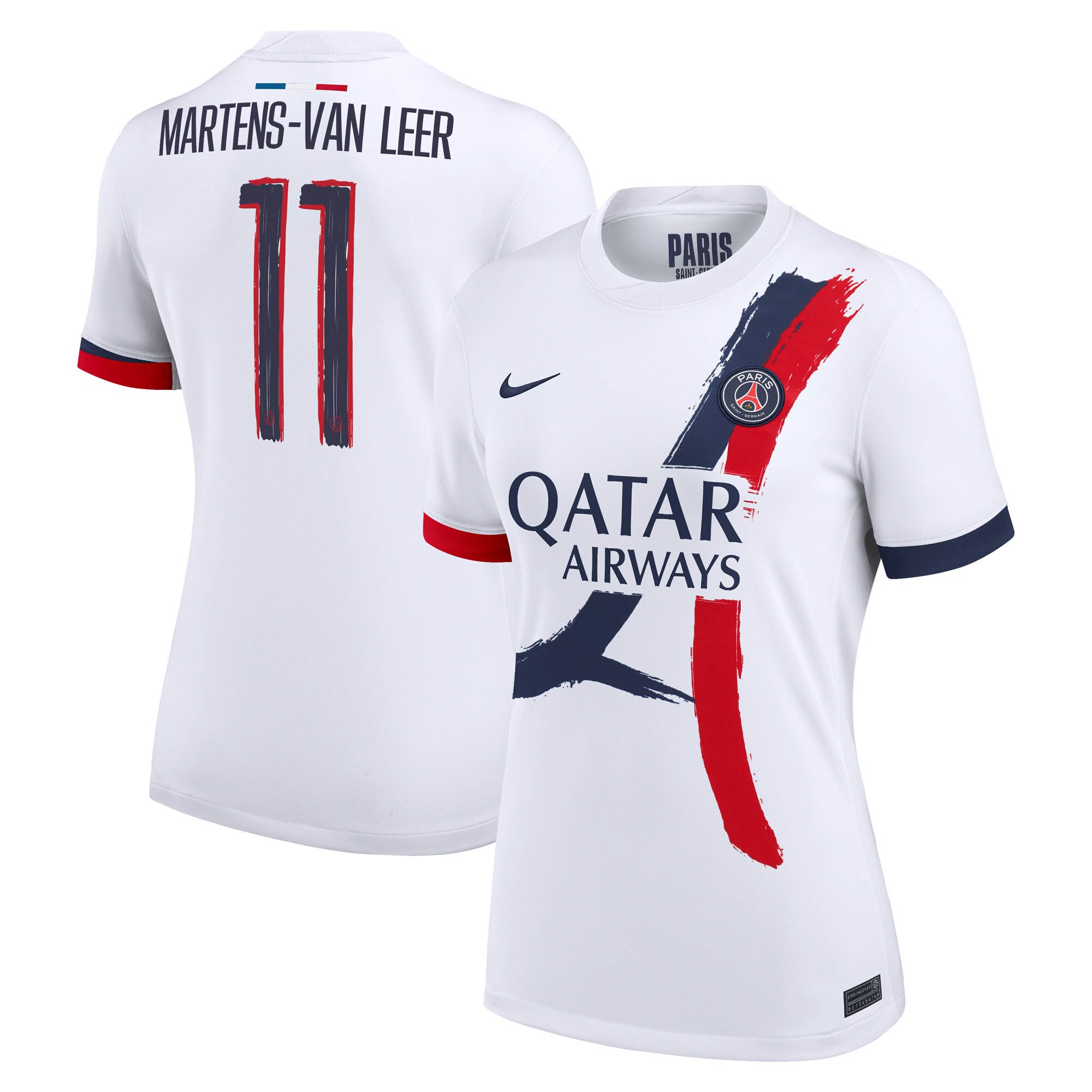 maillot exterieur stadium psg nike 2425 – femme avec flocage martens-van leer 11 Série | Maillots et Vêtements PSG Exclusifs sur PSG Shop