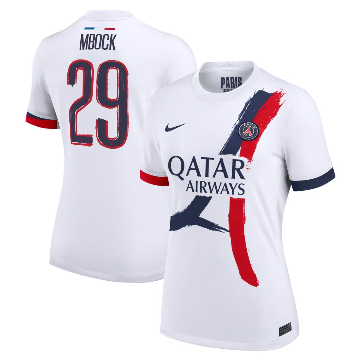 maillot exterieur stadium psg nike 2425 – femme avec flocage mbock 29 Série | Maillots et Vêtements PSG Exclusifs sur PSG Shop