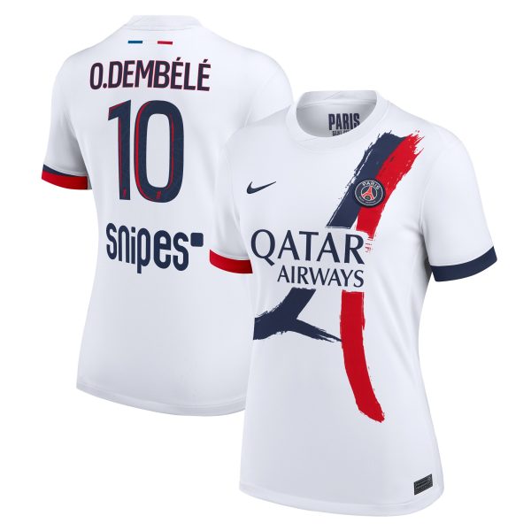 maillot exterieur stadium psg nike 2425 – femme avec flocage o.dembele 10 Série | Maillots et Vêtements PSG Exclusifs sur PSG Shop