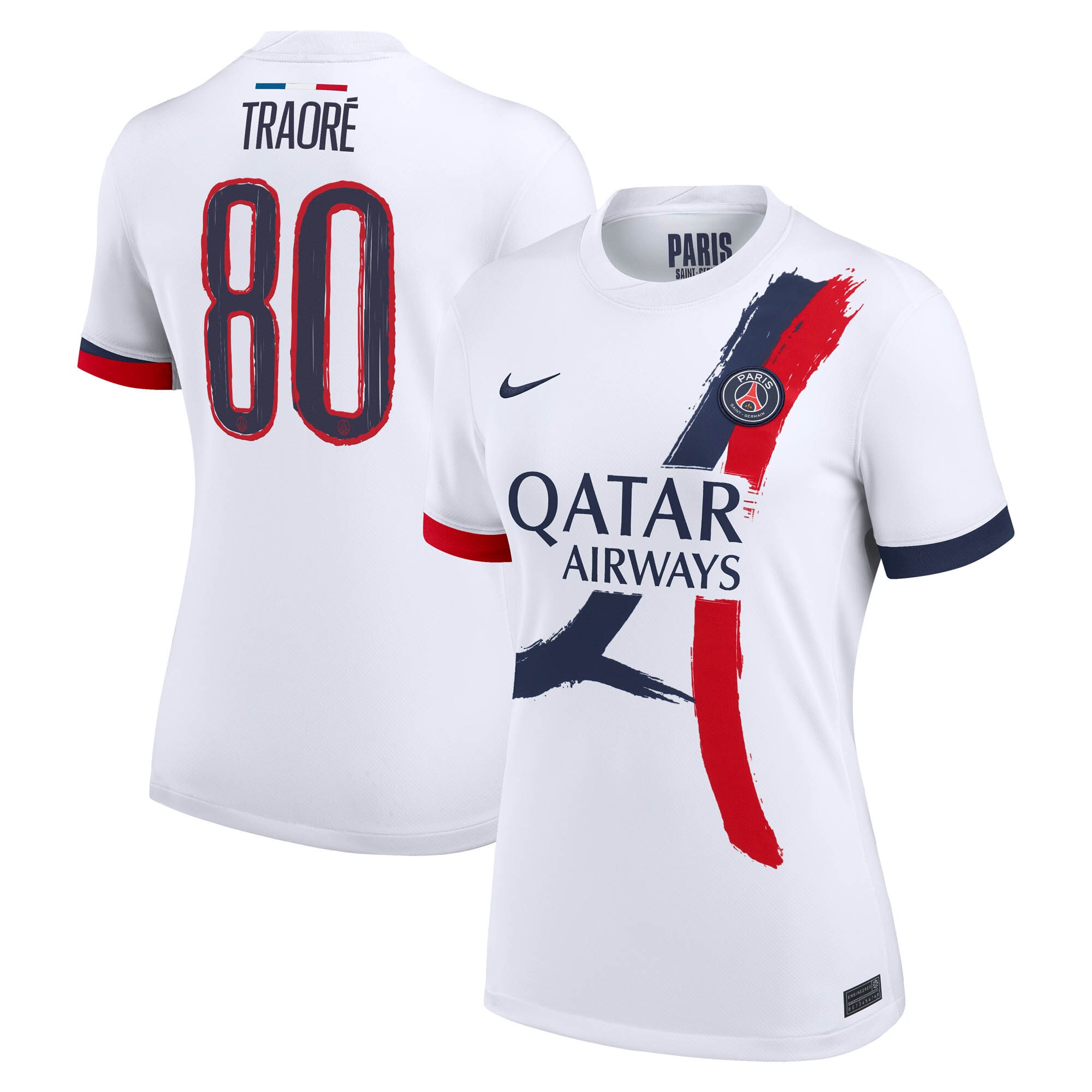 maillot exterieur stadium psg nike 2425 – femme avec flocage traore 80 Série | Maillots et Vêtements PSG Exclusifs sur PSG Shop