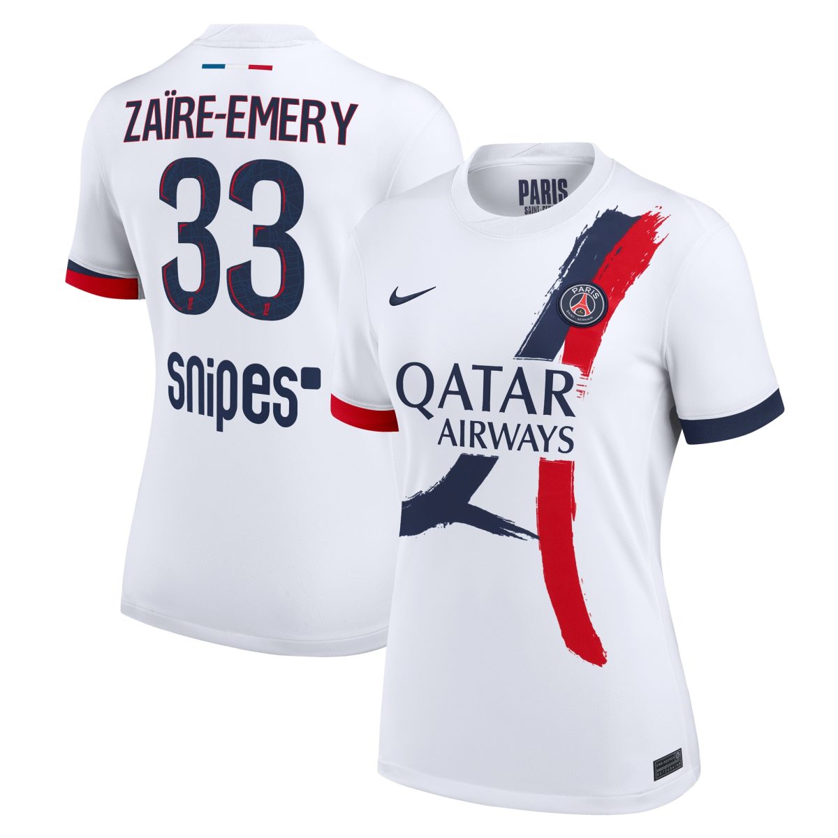maillot exterieur stadium psg nike 2425 – femme avec flocage zaire-emery 33 Série | Maillots et Vêtements PSG Exclusifs sur PSG Shop