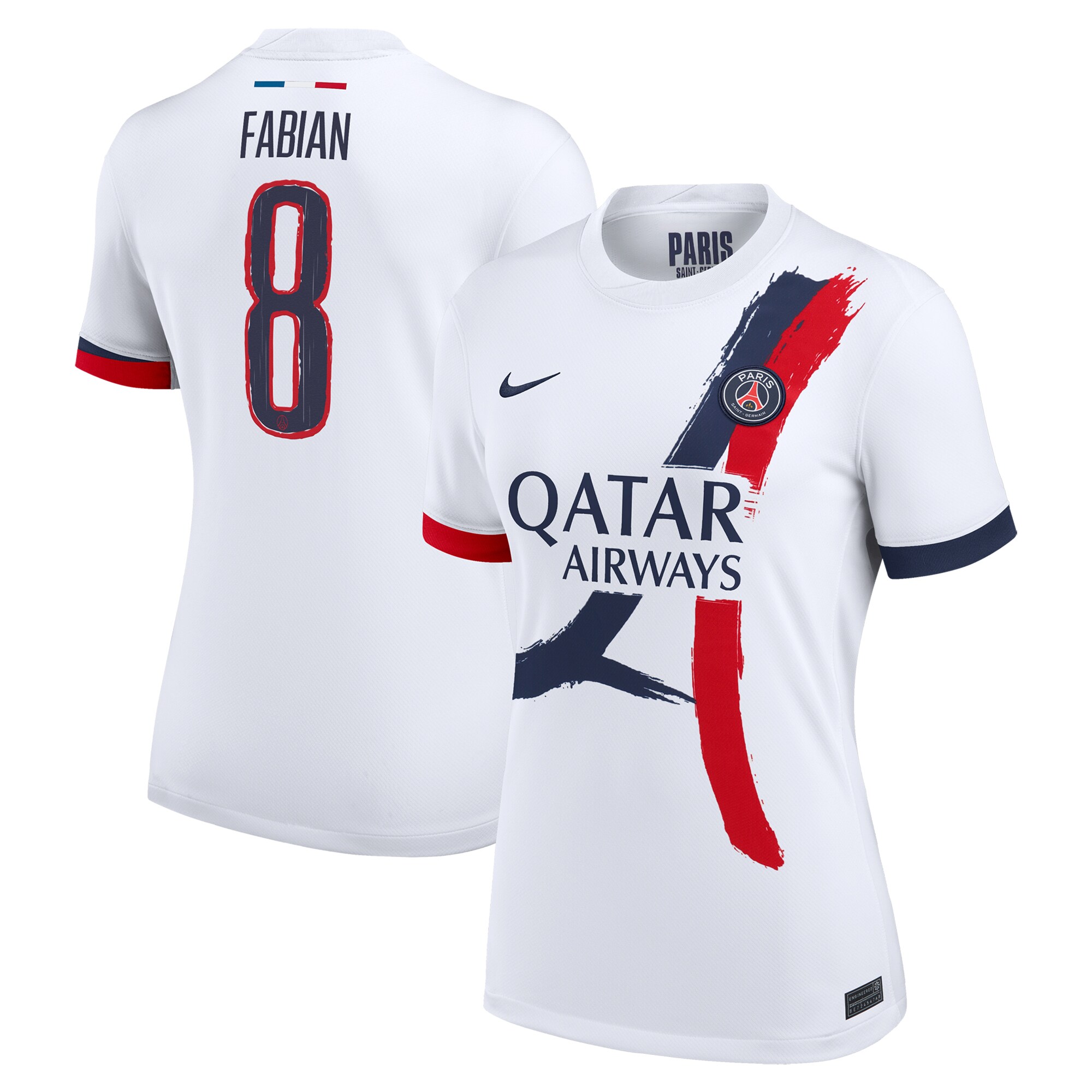 maillot exterieur stadium psg nike 2425 – femme – flocage coupe fabian 8 Série | Maillots et Vêtements PSG Exclusifs sur PSG Shop