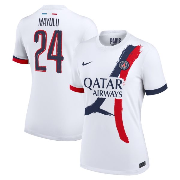 maillot exterieur stadium psg nike 2425 – femme – flocage coupe mayulu 24 Série | Maillots et Vêtements PSG Exclusifs sur PSG Shop