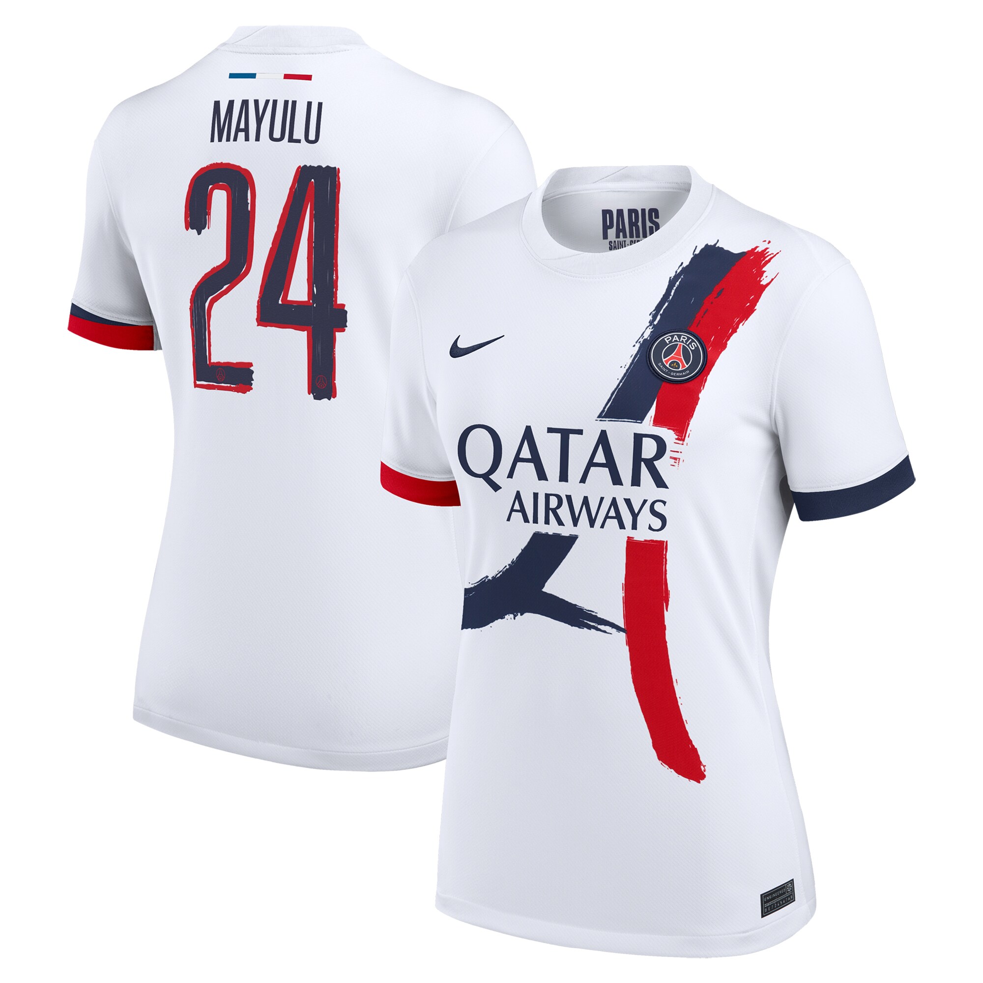 maillot exterieur stadium psg nike 2425 – femme – flocage coupe mayulu 24 Série | Maillots et Vêtements PSG Exclusifs sur PSG Shop