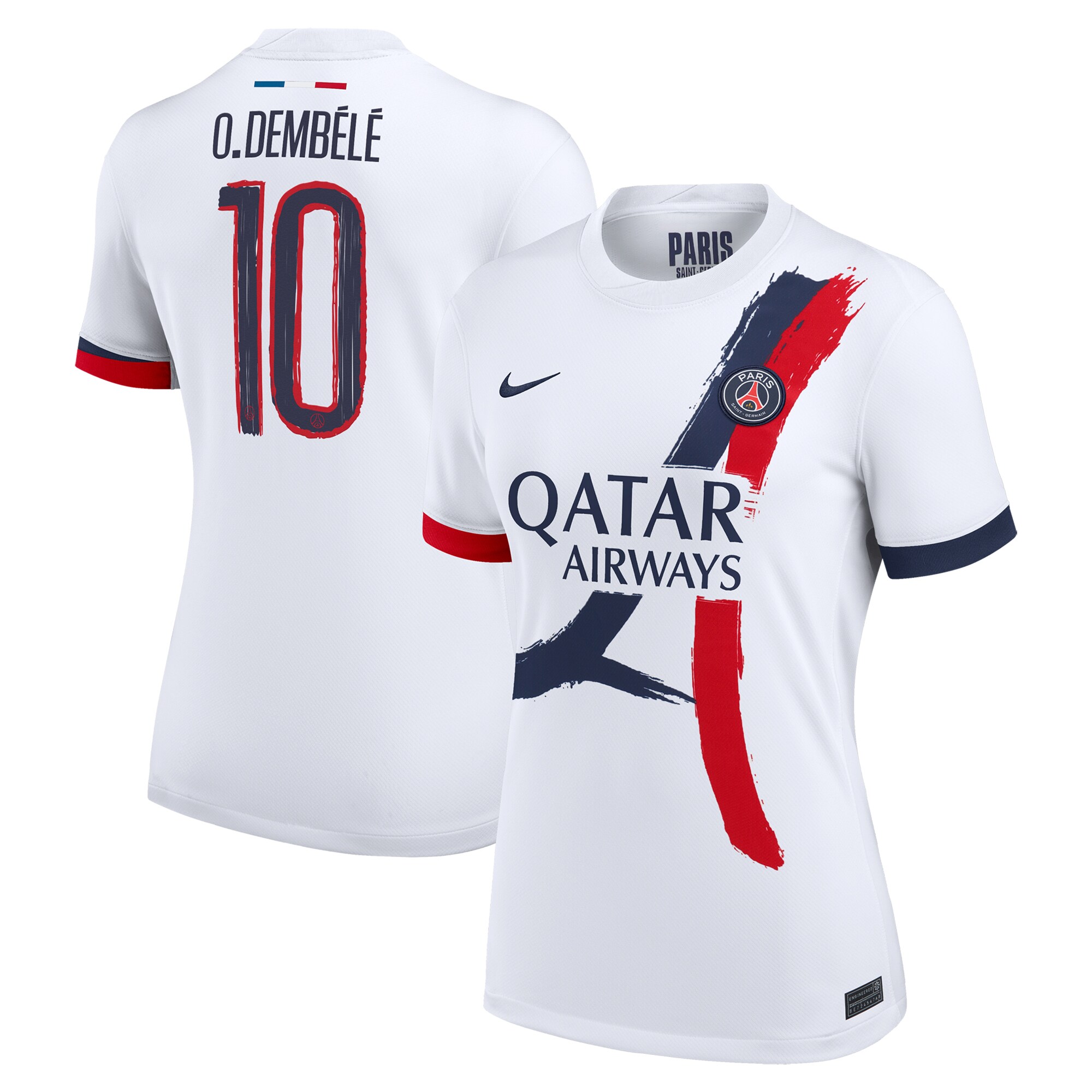 maillot exterieur stadium psg nike 2425 – femme – flocage coupe o.dembele 10 Série | Maillots et Vêtements PSG Exclusifs sur PSG Shop