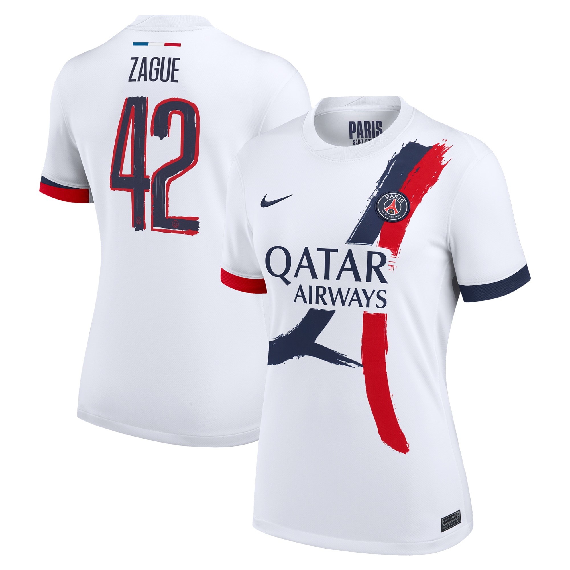 maillot exterieur stadium psg nike 2425 – femme – flocage coupe zague 42 Série | Maillots et Vêtements PSG Exclusifs sur PSG Shop