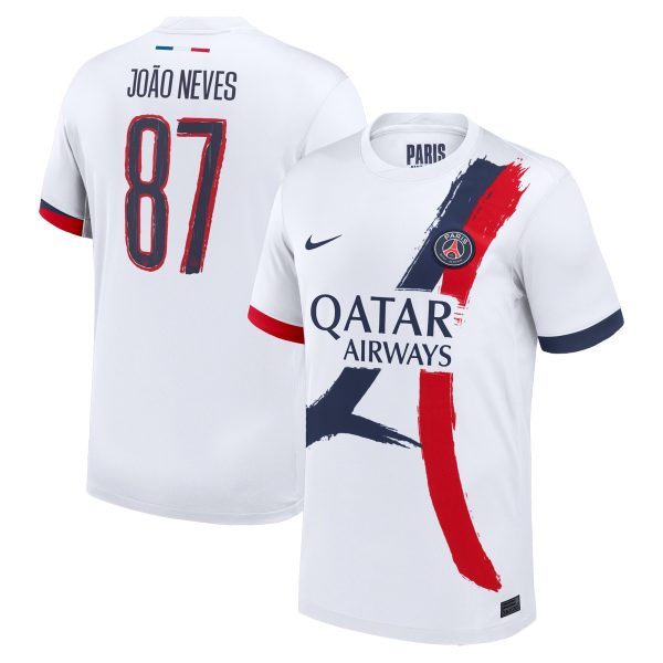 maillot exterieur stadium psg nike 2425 – flocage coupe joao neves 87 Série | Maillots et Vêtements PSG Exclusifs sur PSG Shop